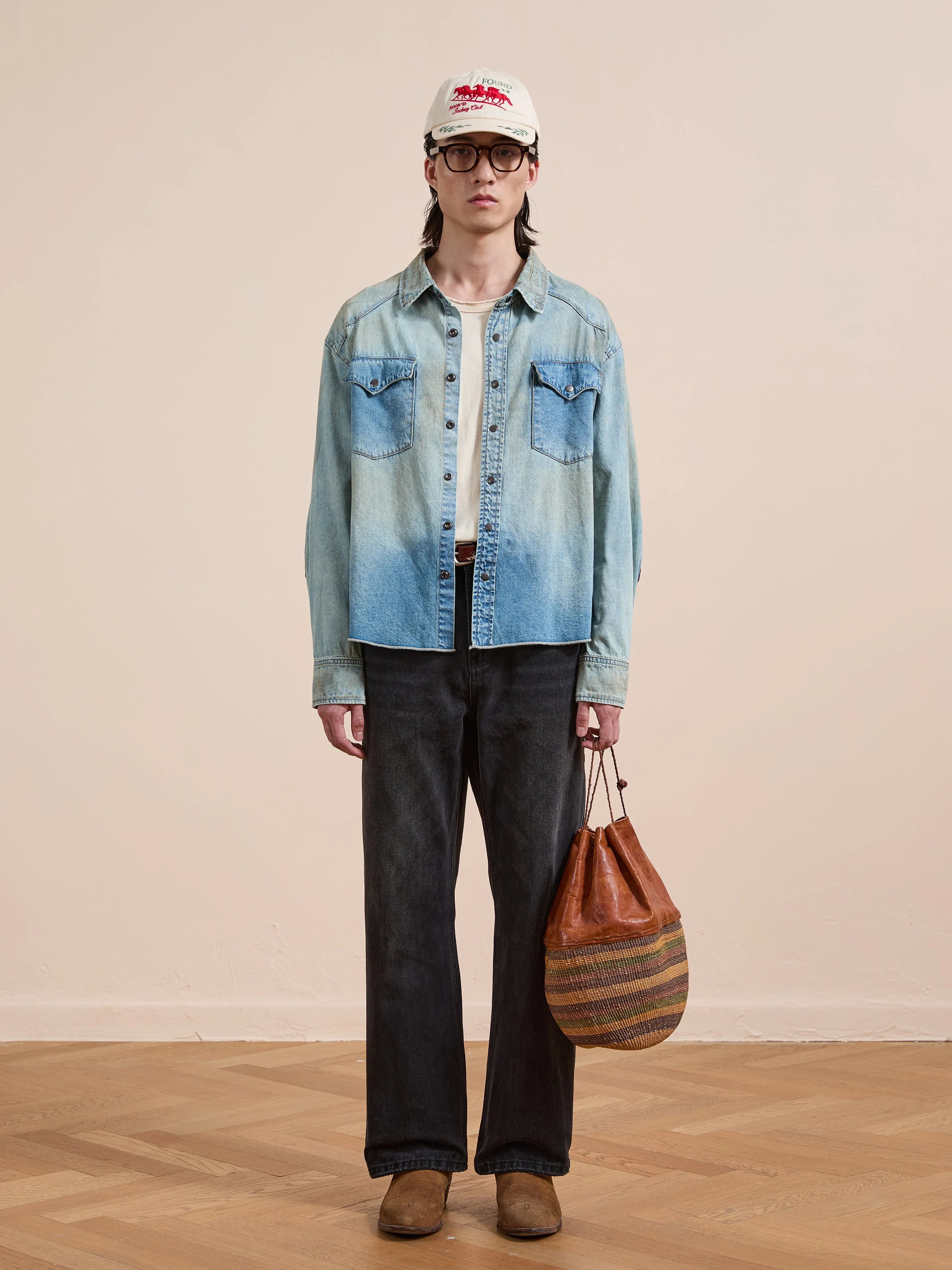 Denim Western Snap Button Shirt sold by Found product image thumbnail 4