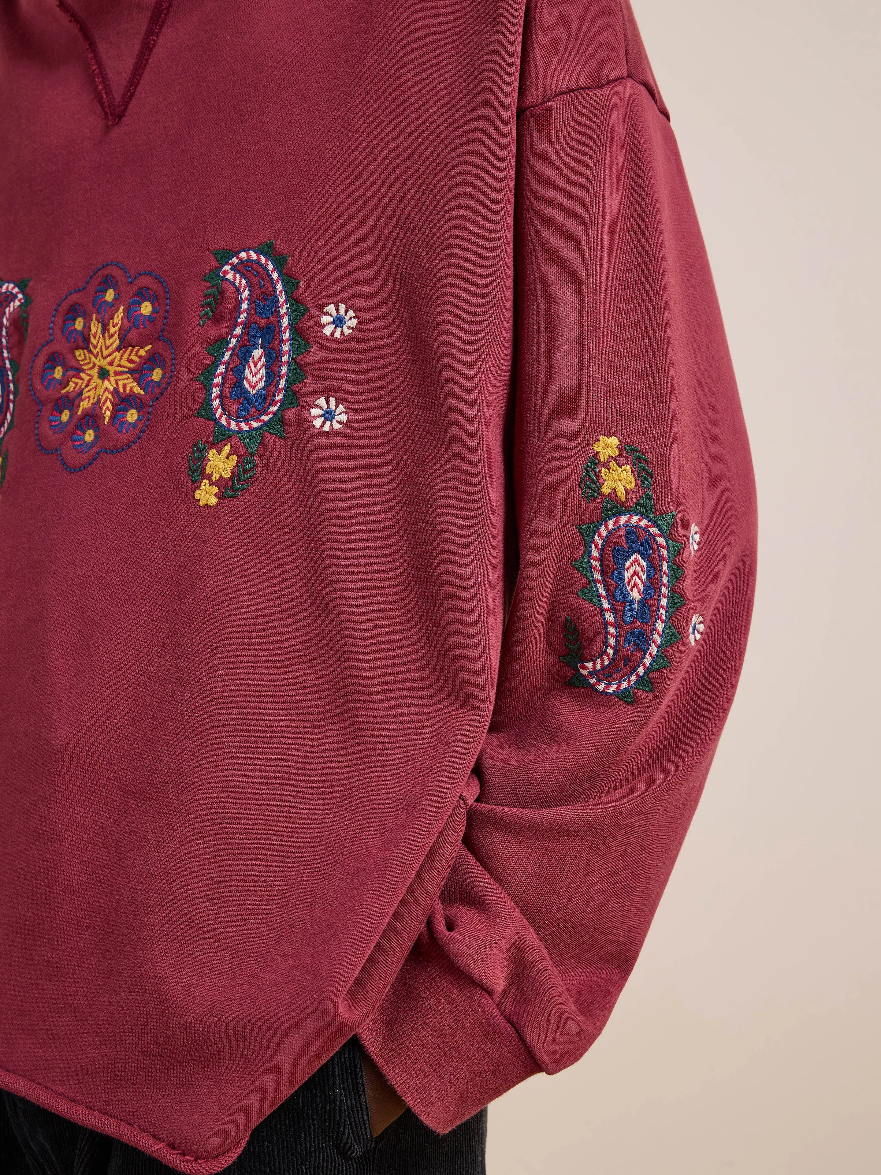 Embroidered Kantha Paisley Hoodie sold by Found product image thumbnail 5