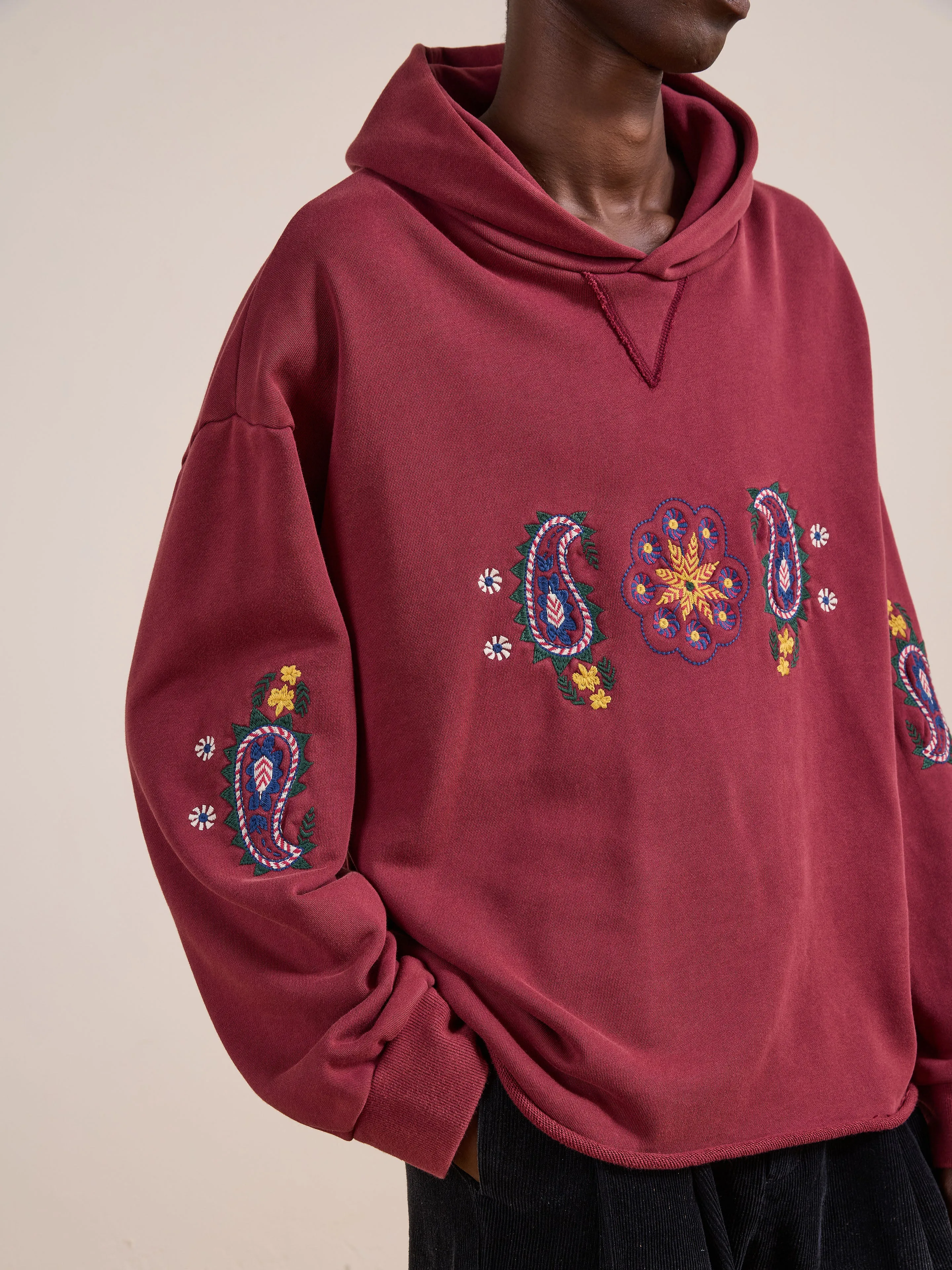 Embroidered Kantha Paisley Hoodie sold by Found product image thumbnail 4