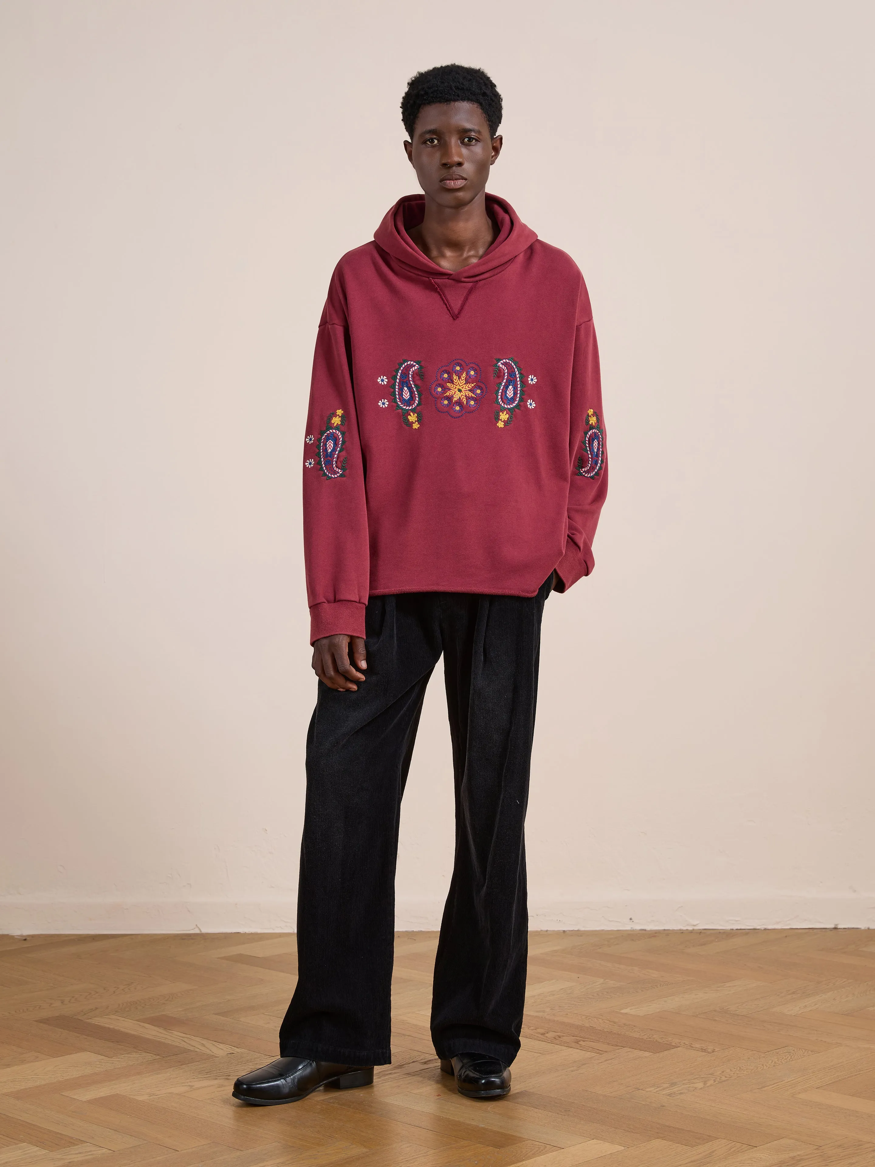 Embroidered Kantha Paisley Hoodie sold by Found product image thumbnail 3