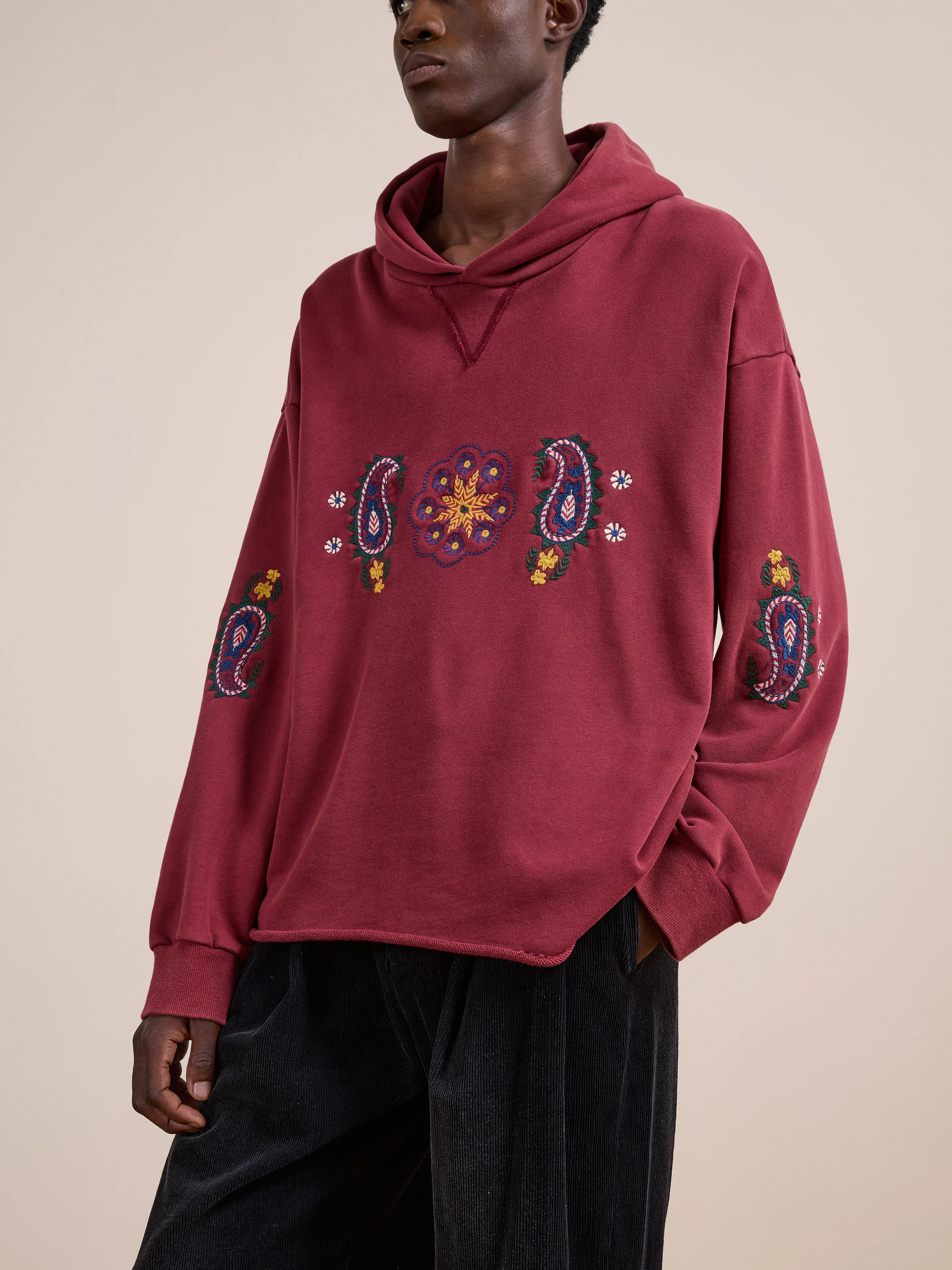 Embroidered Kantha Paisley Hoodie sold by Found product image thumbnail 2