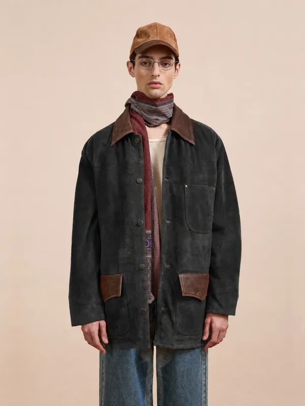 Suede Contrast Barn Jacket made by Found