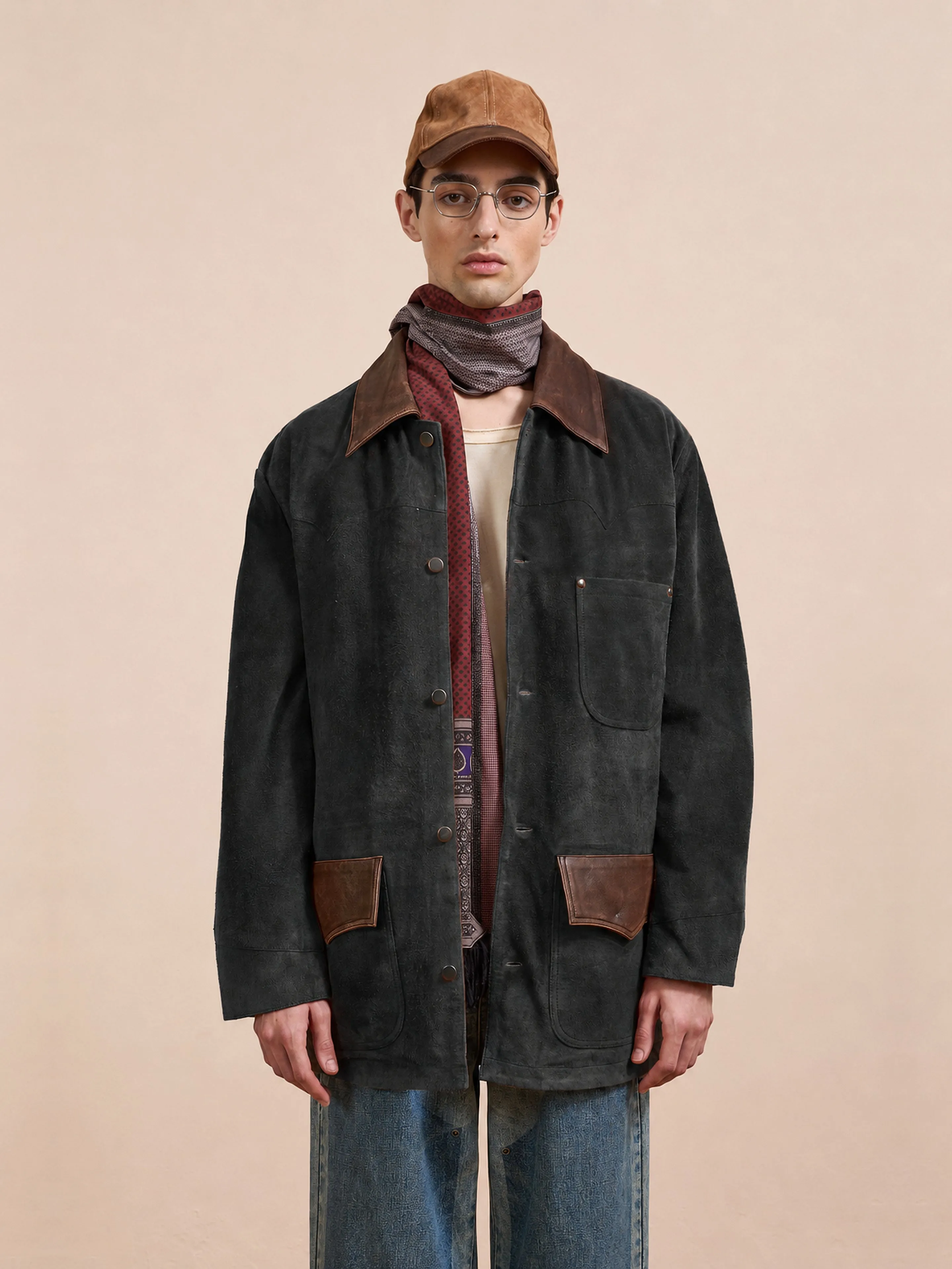 Suede Contrast Barn Jacket sold by Found