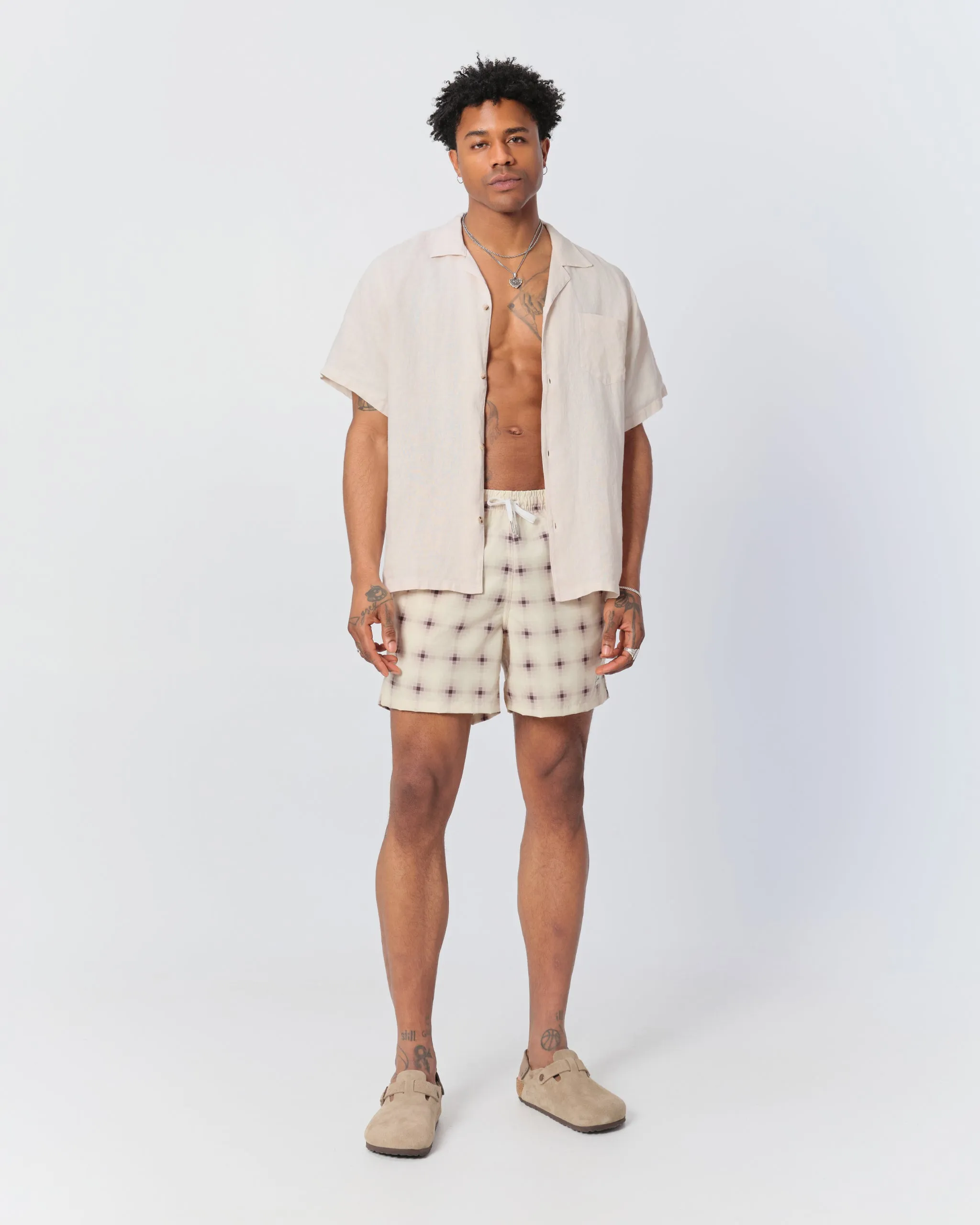 Ivory Digi Plaid Swim Trunk sold by Bather product image thumbnail 2