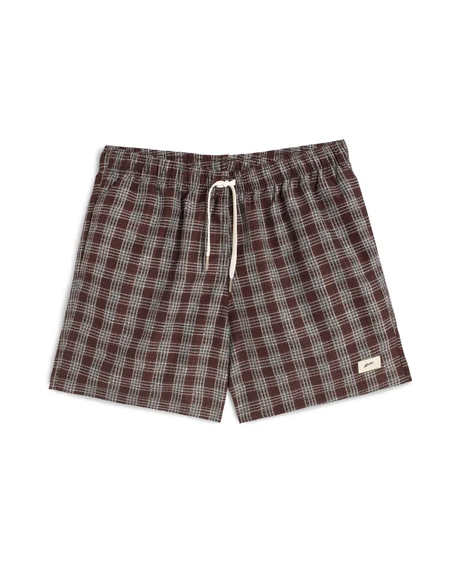 Amethyst Tartan Swim Trunk sold by Bather