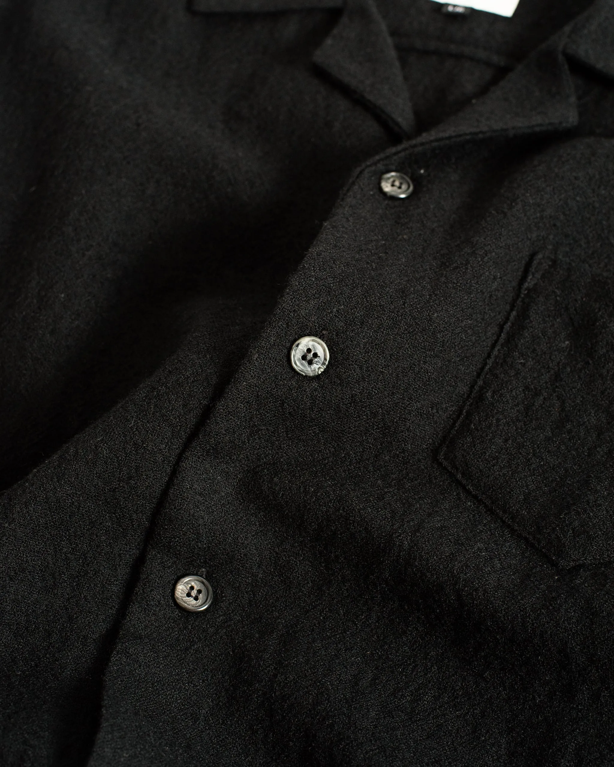 Black Wool Gauze Camp Shirt sold by Bather product image thumbnail 4