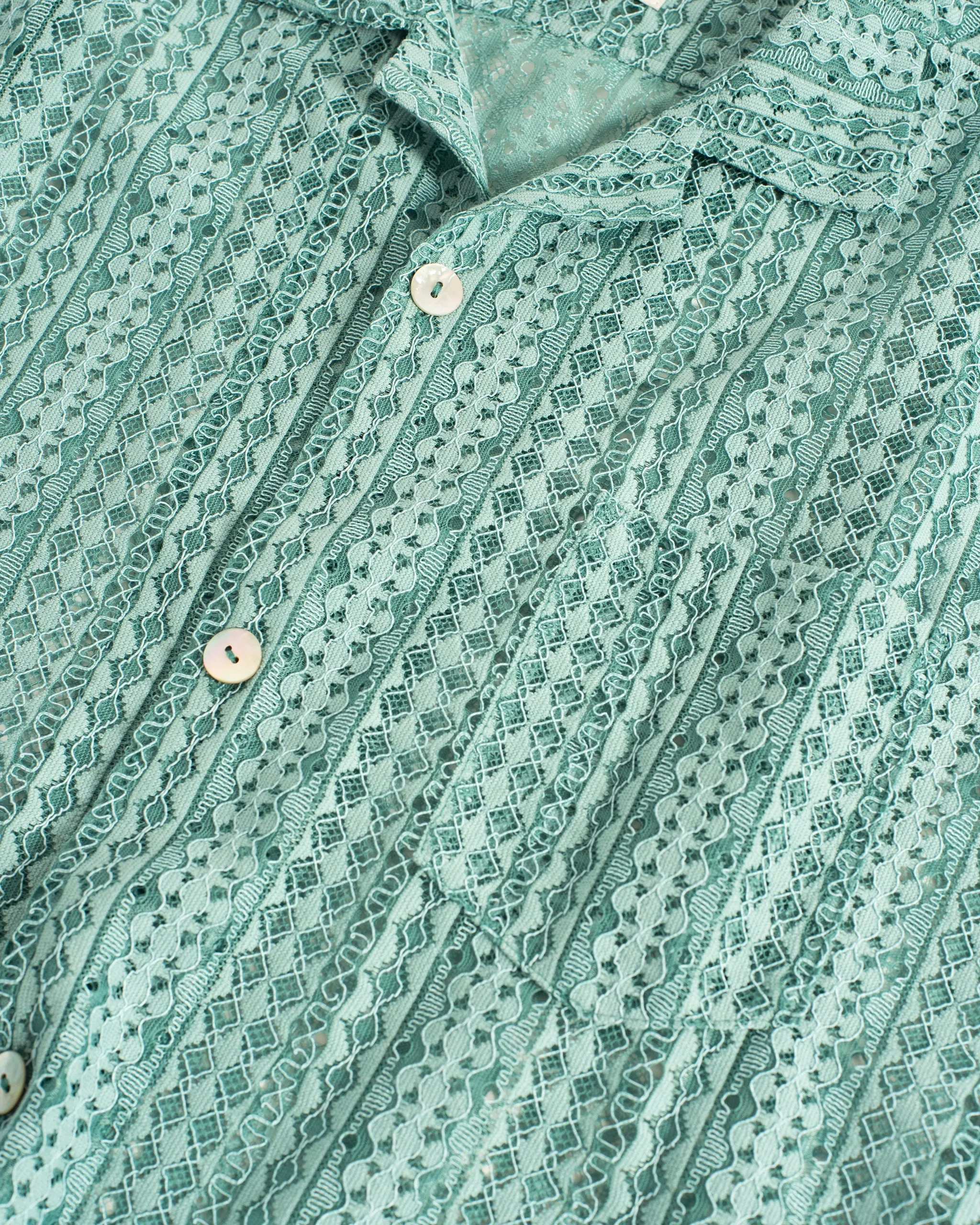 Aqua Gonzo Lace Camp Shirt sold by Bather product image thumbnail 4