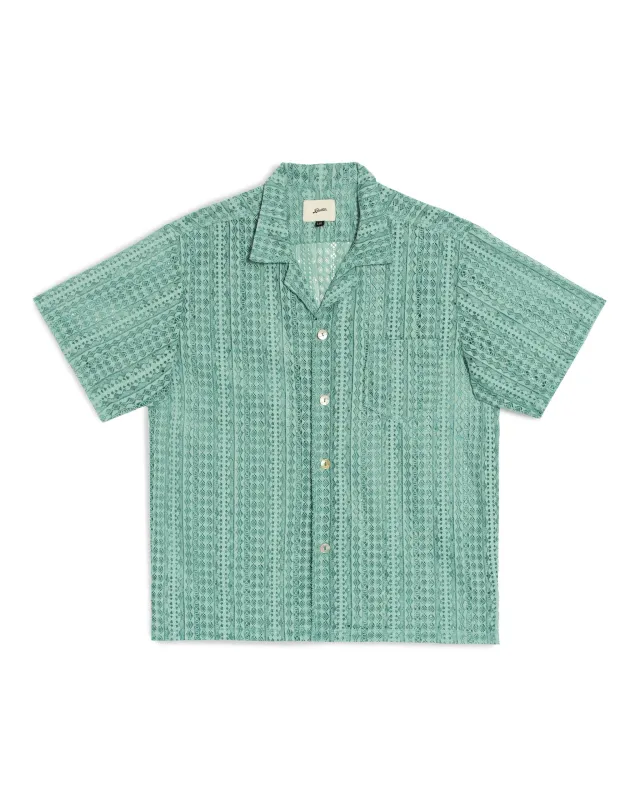 Aqua Gonzo Lace Camp Shirt made by Bather