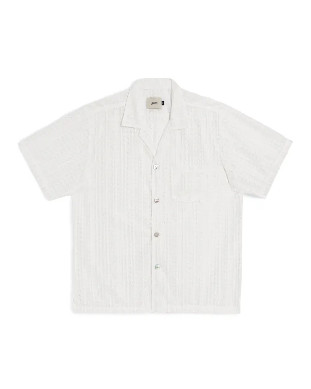 White Gonzo Lace Camp Shirt made by Bather