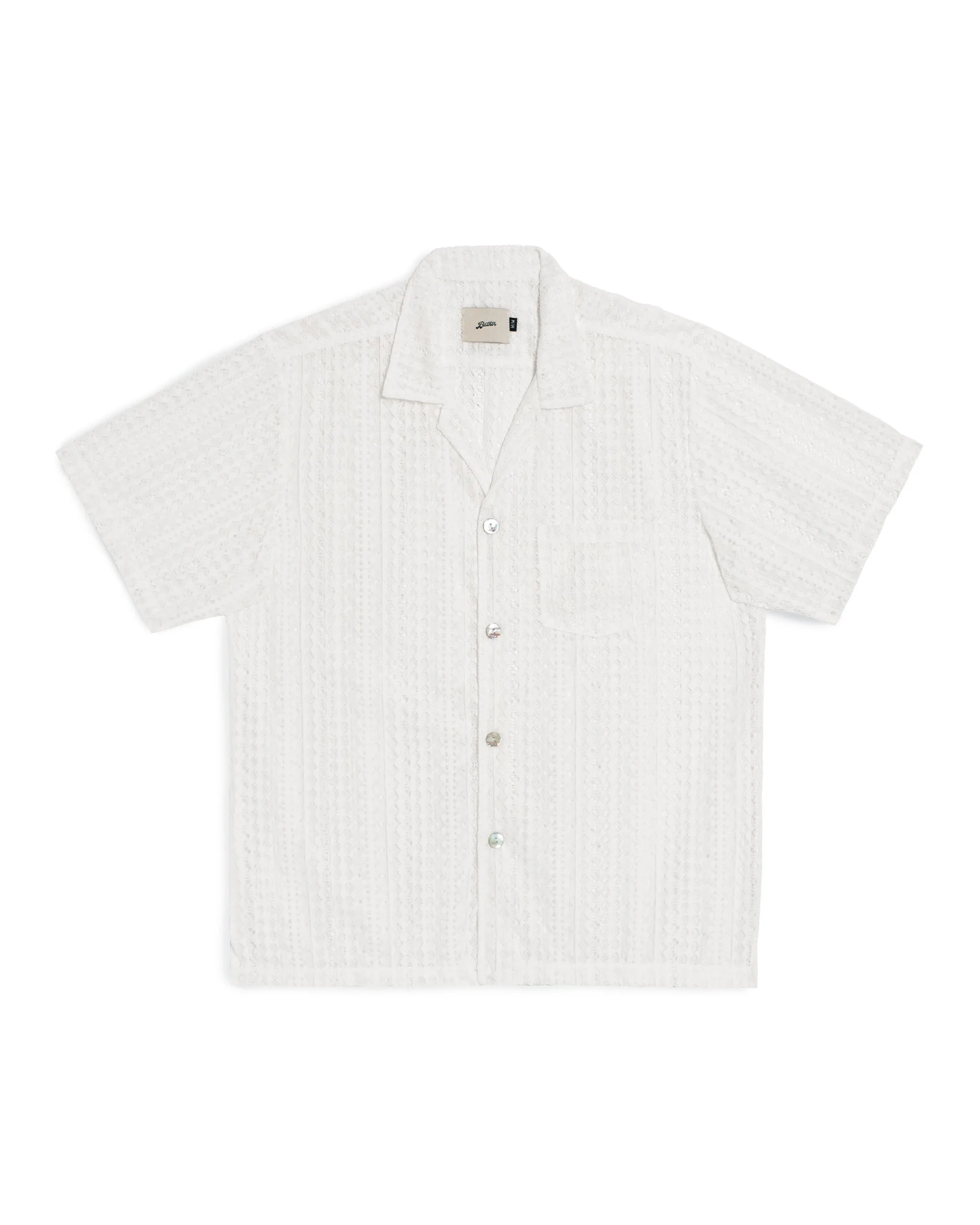 White Gonzo Lace Camp Shirt sold by Bather
