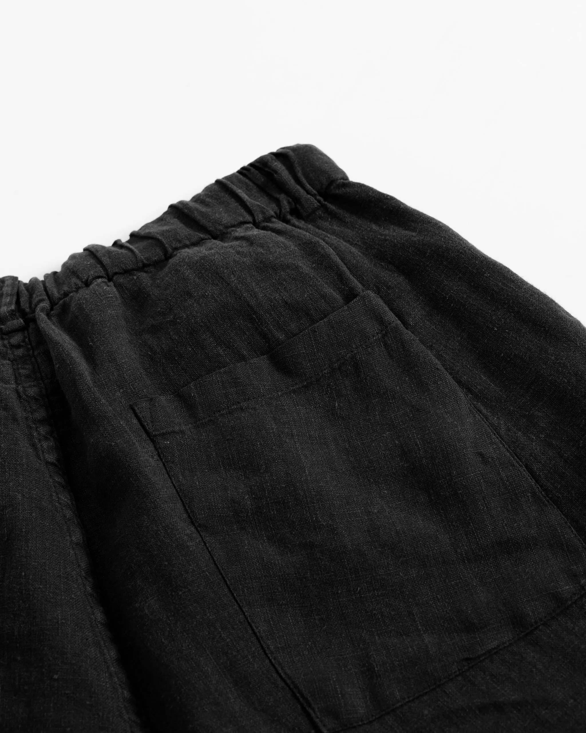 Black Linen Leisure Pant sold by Bather product image thumbnail 3