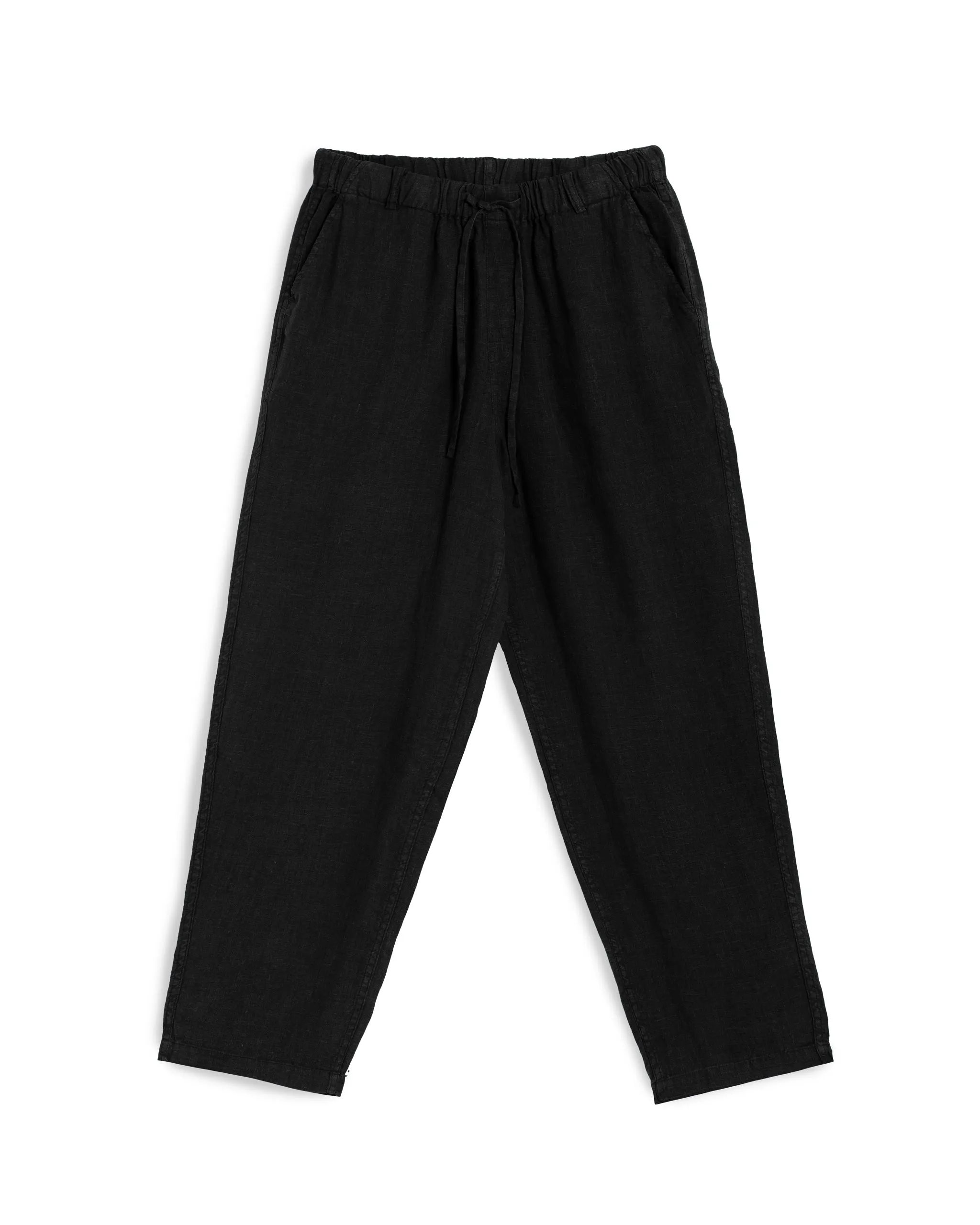 Black Linen Leisure Pant sold by Bather