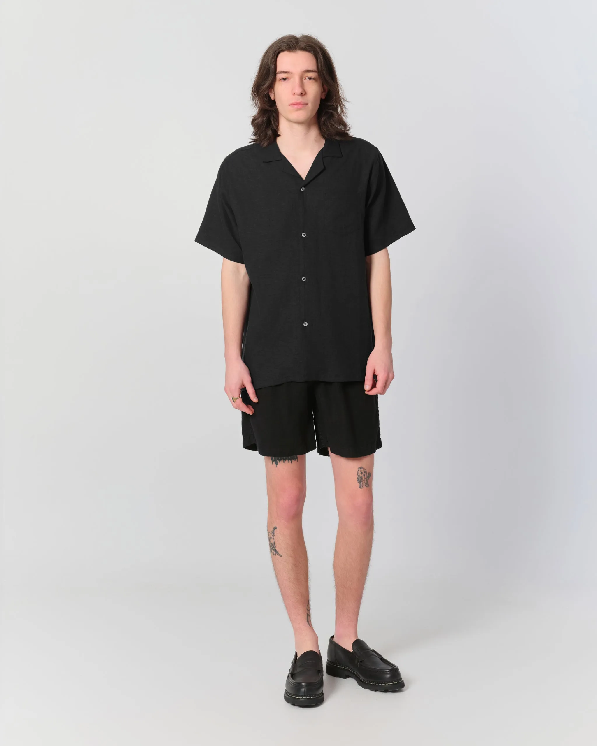 Black Linen Leisure Short sold by Bather product image thumbnail 2