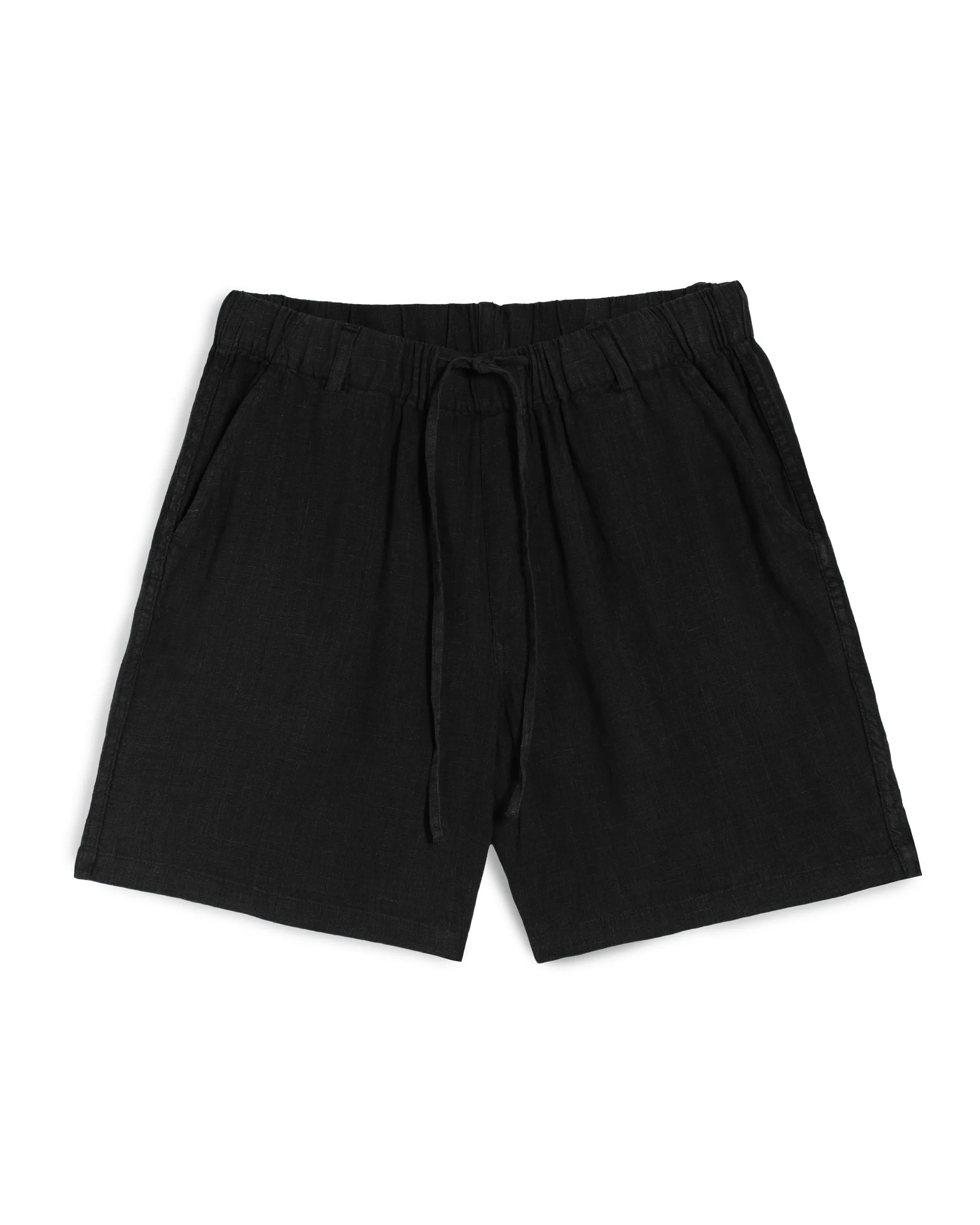 Black Linen Leisure Short sold by Bather