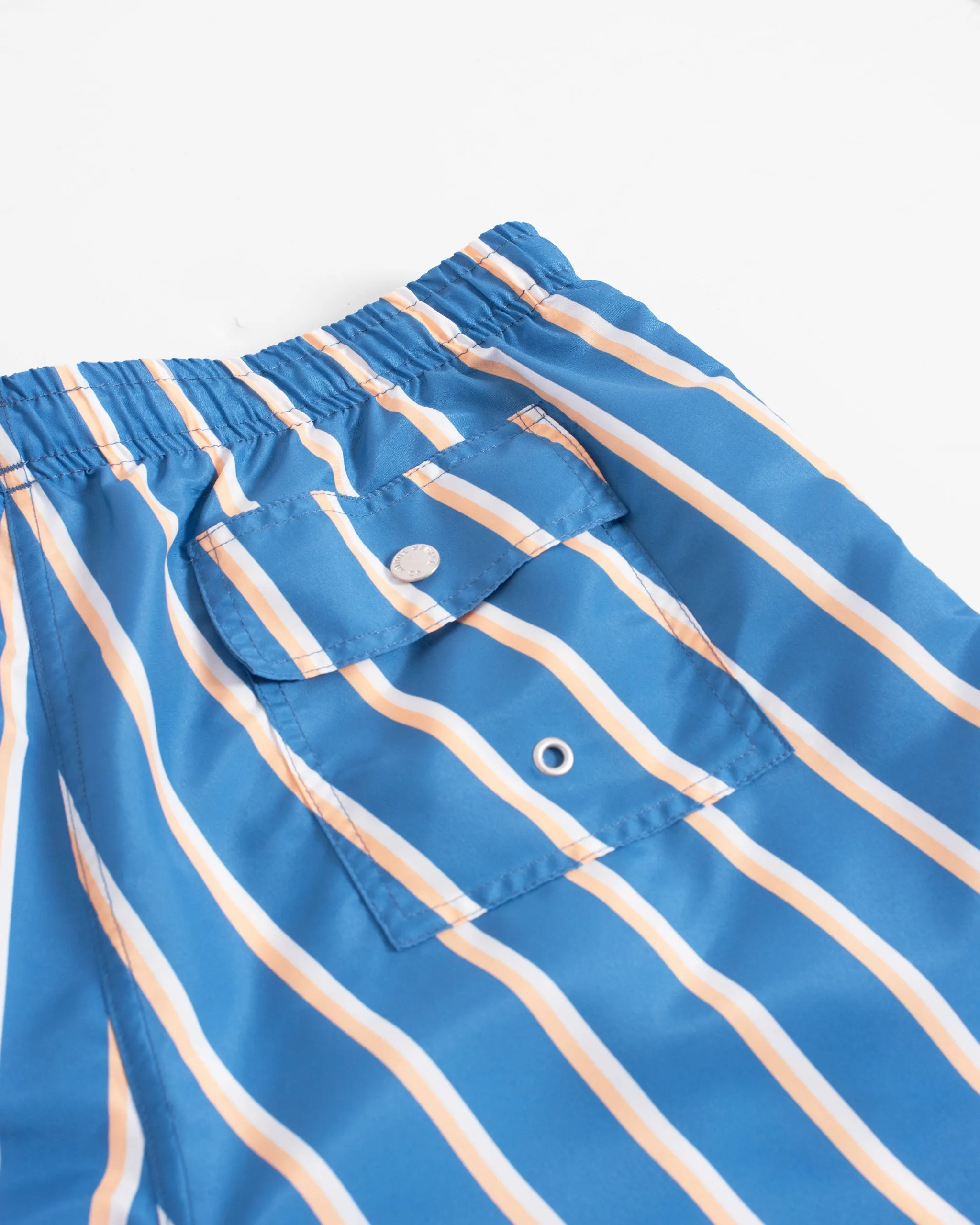 Yellow & White Fine Stripe Swim Trunk sold by Bather product image thumbnail 4