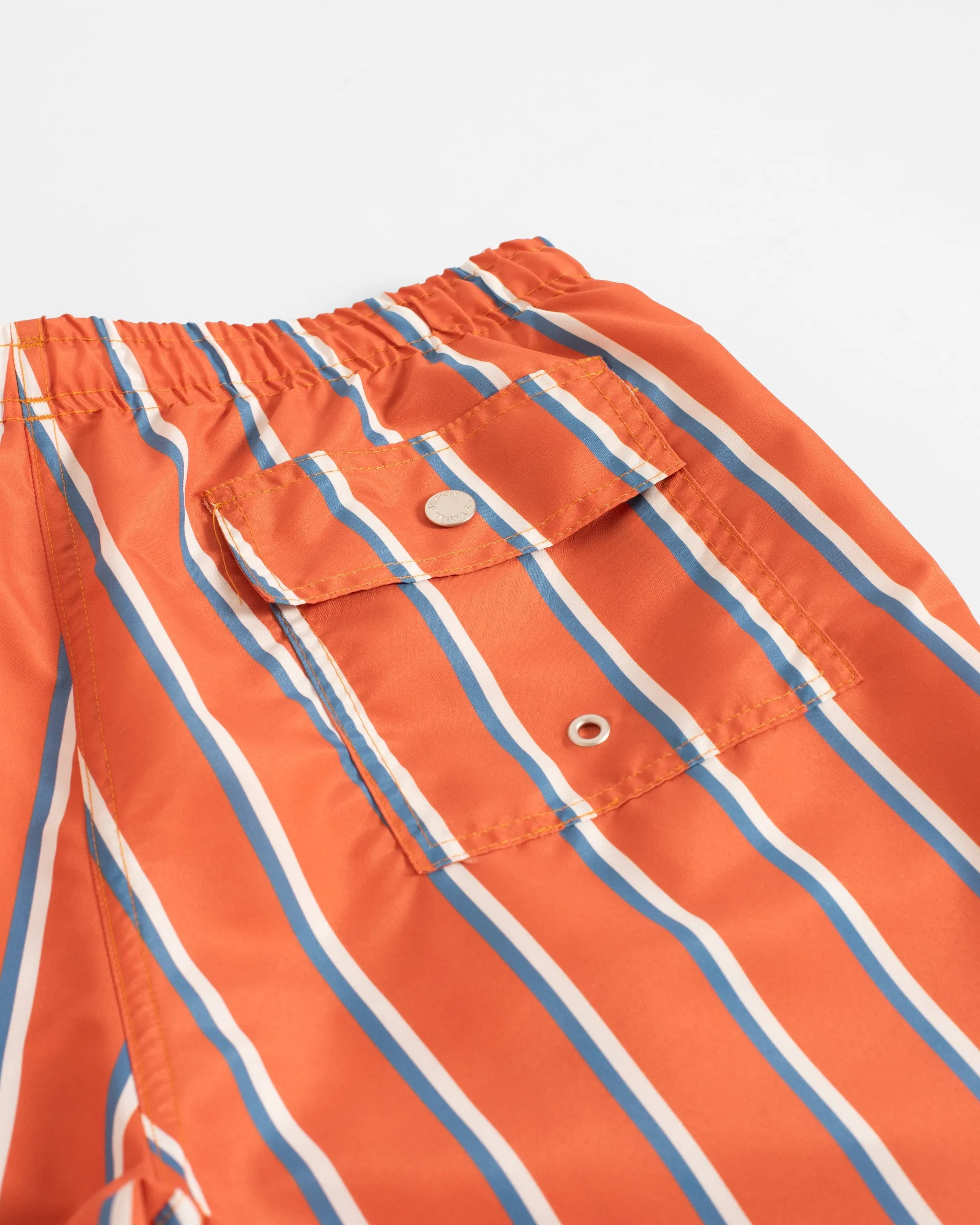 Blue & White Fine Stripe Swim Trunk sold by Bather product image thumbnail 4