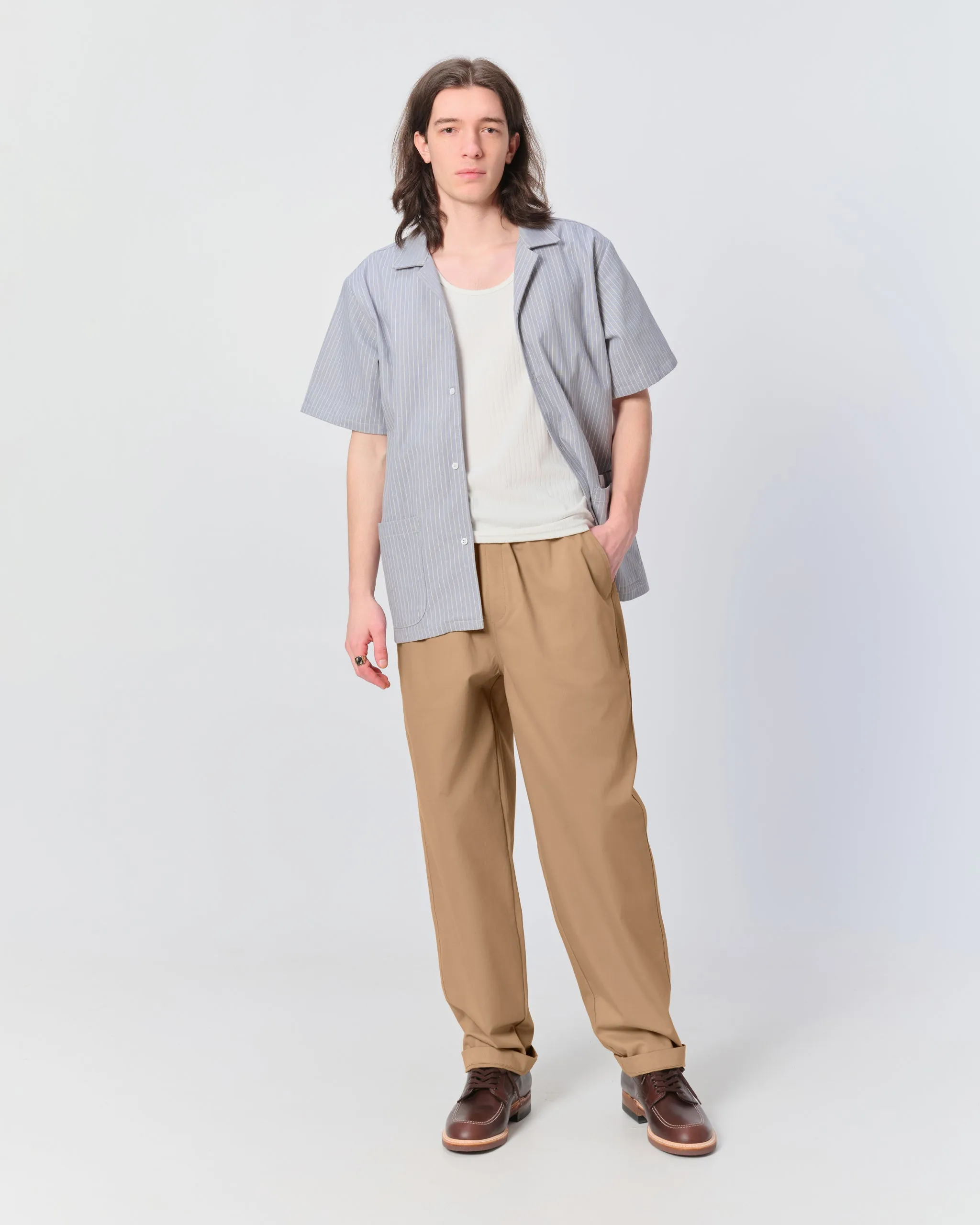Khaki Herringbone Leisure Pant sold by Bather product image thumbnail 2