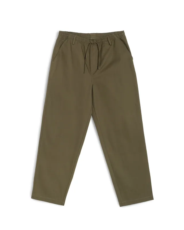 Olive Herringbone Leisure Pant sold by Bather