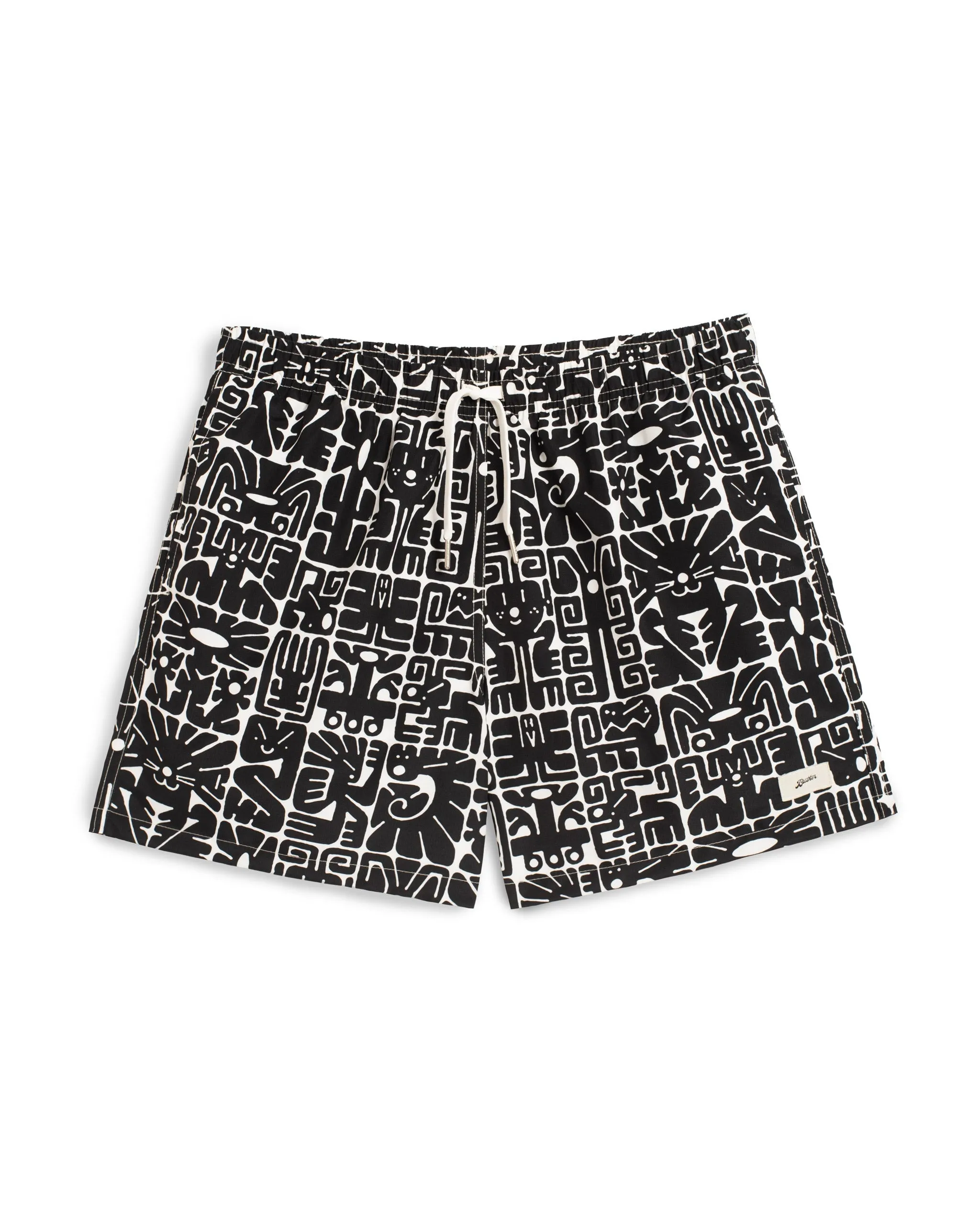Black Wild Glyph Swim Trunk sold by Bather