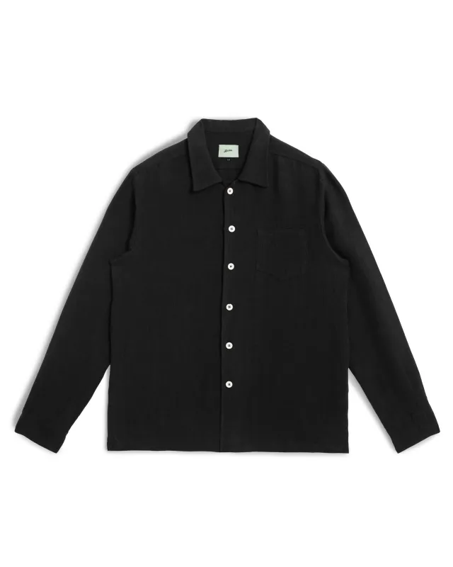Coal Linen Leisure Shirt sold by Bather