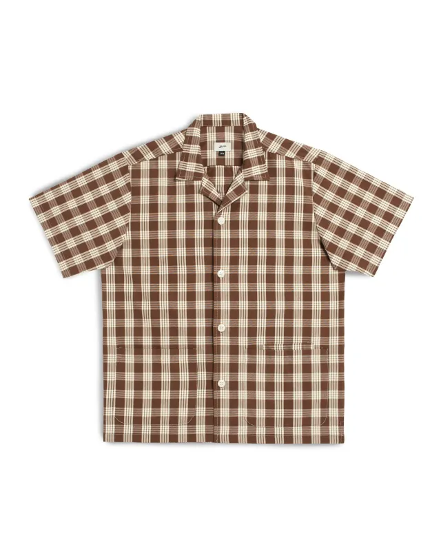 Walnut Palaka Traveler Camp Shirt made by Bather