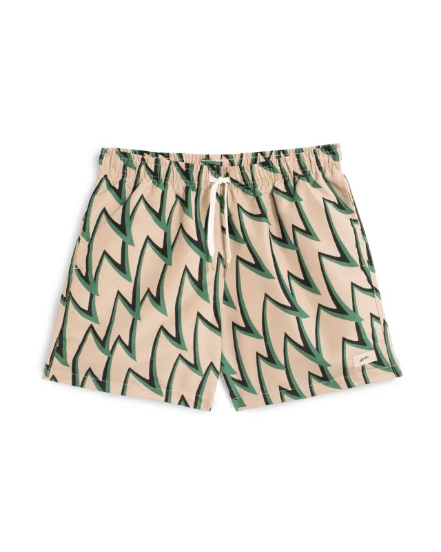 Emerald Jagged Frenzy Swim Trunk sold by Bather