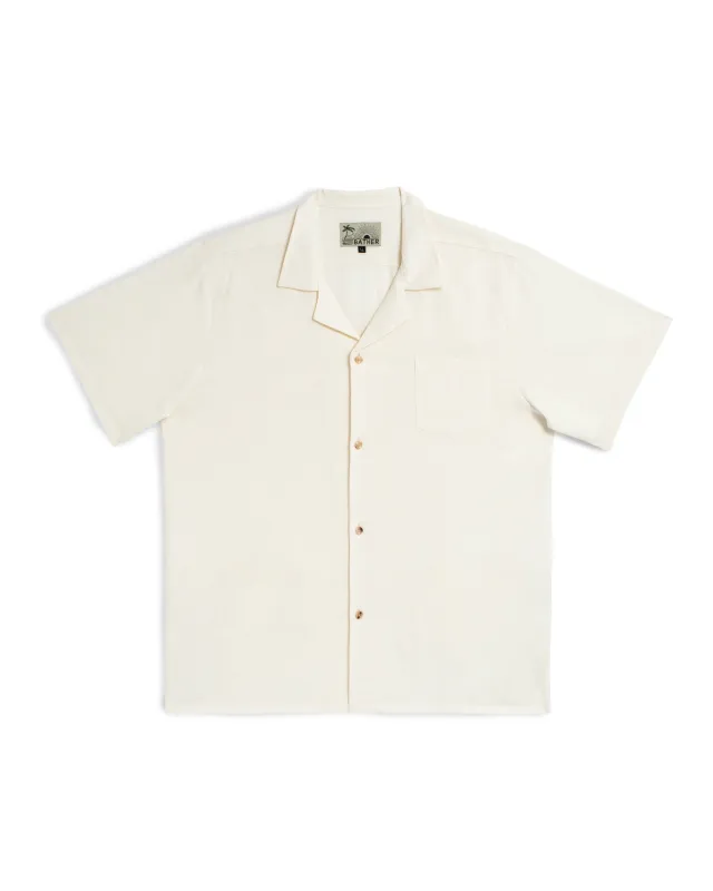 Pearl Linen Camp Shirt sold by Bather