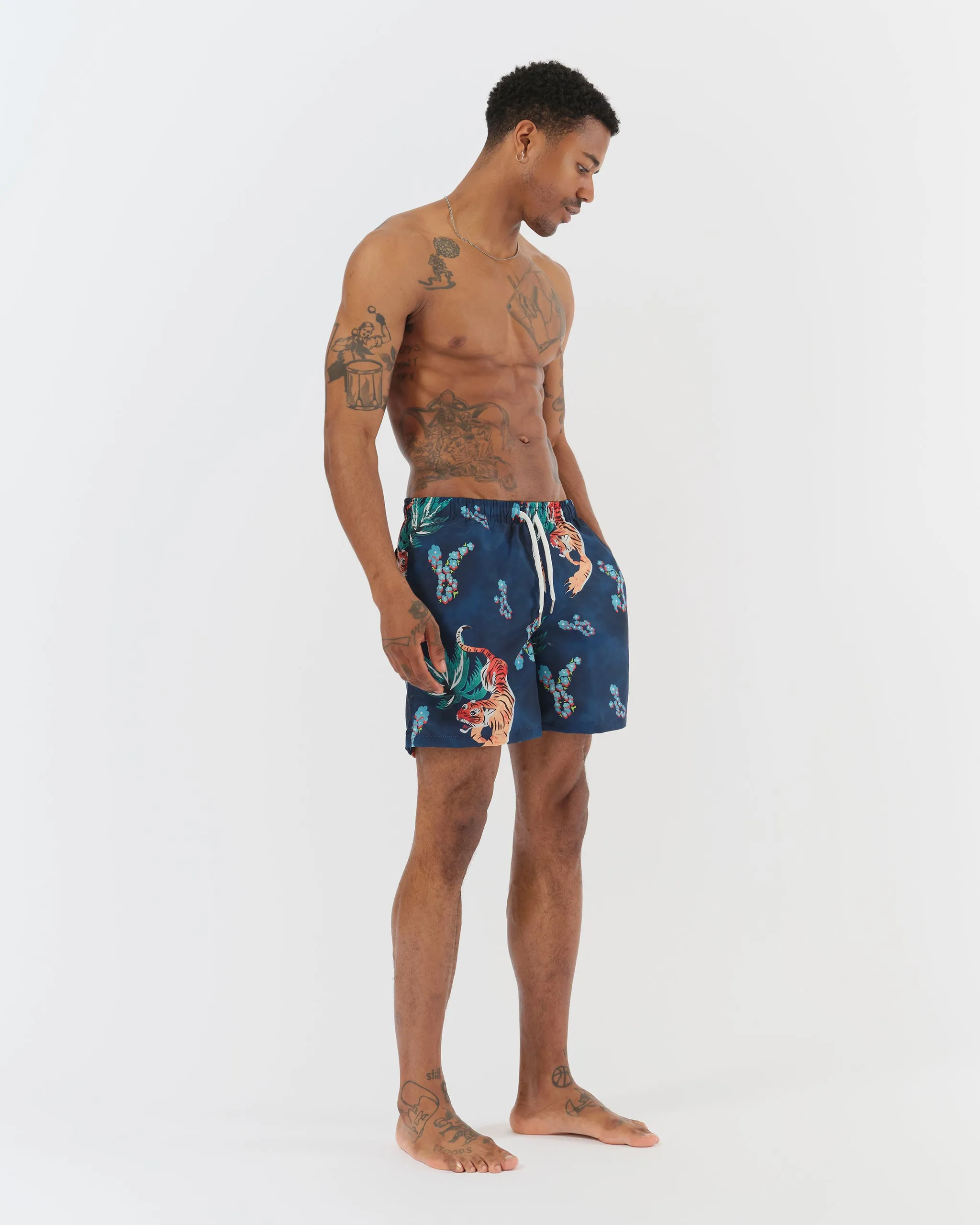 Midnight Tiger Print Swim Trunk sold by Bather product image thumbnail 2