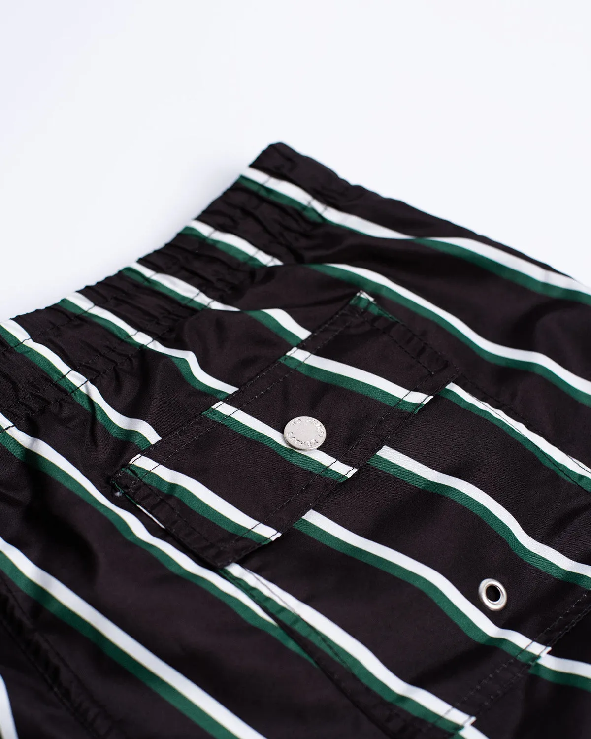 Green & White Fine Stripe Swim Trunk sold by Bather product image thumbnail 3