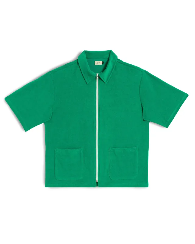 Lawn Terry Zip Polo sold by Bather