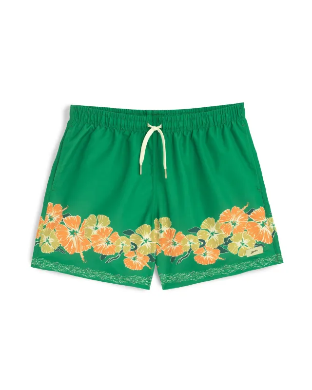 Moss Ornate Bloom Swim Trunk made by Bather