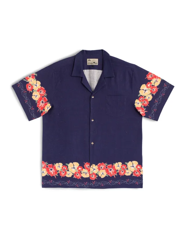 Indigo Ornate Bloom Camp Shirt sold by Bather