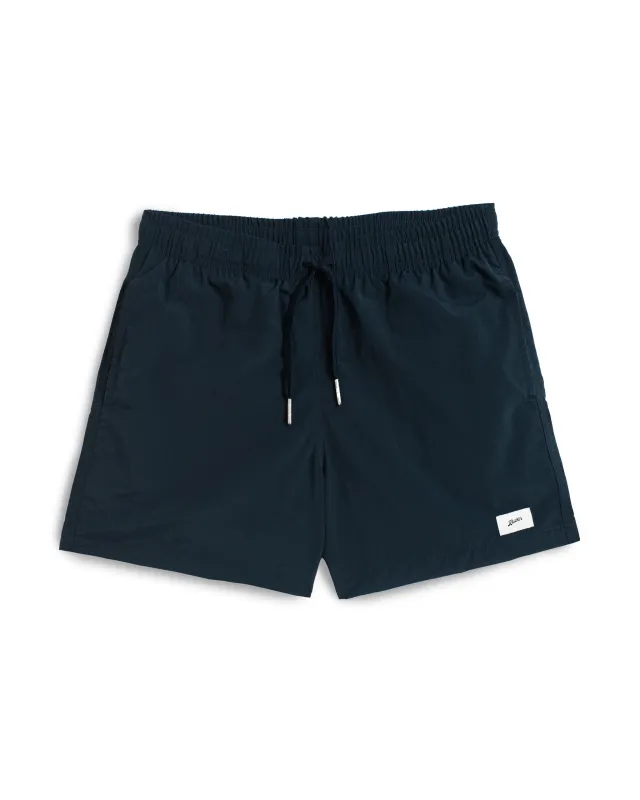 Solid Navy Swim Trunk sold by Bather
