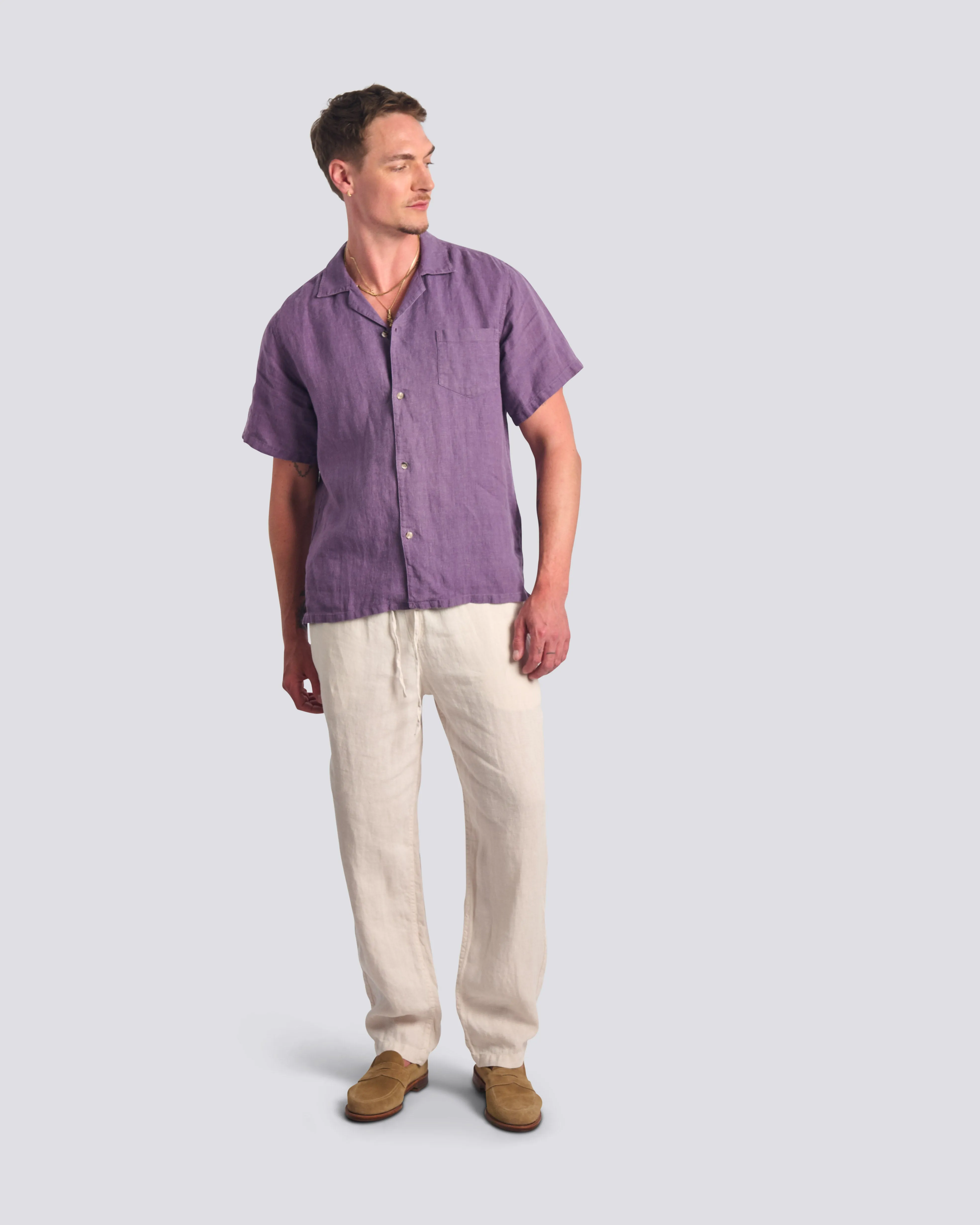 Grape Linen Camp Shirt sold by Bather product image thumbnail 2