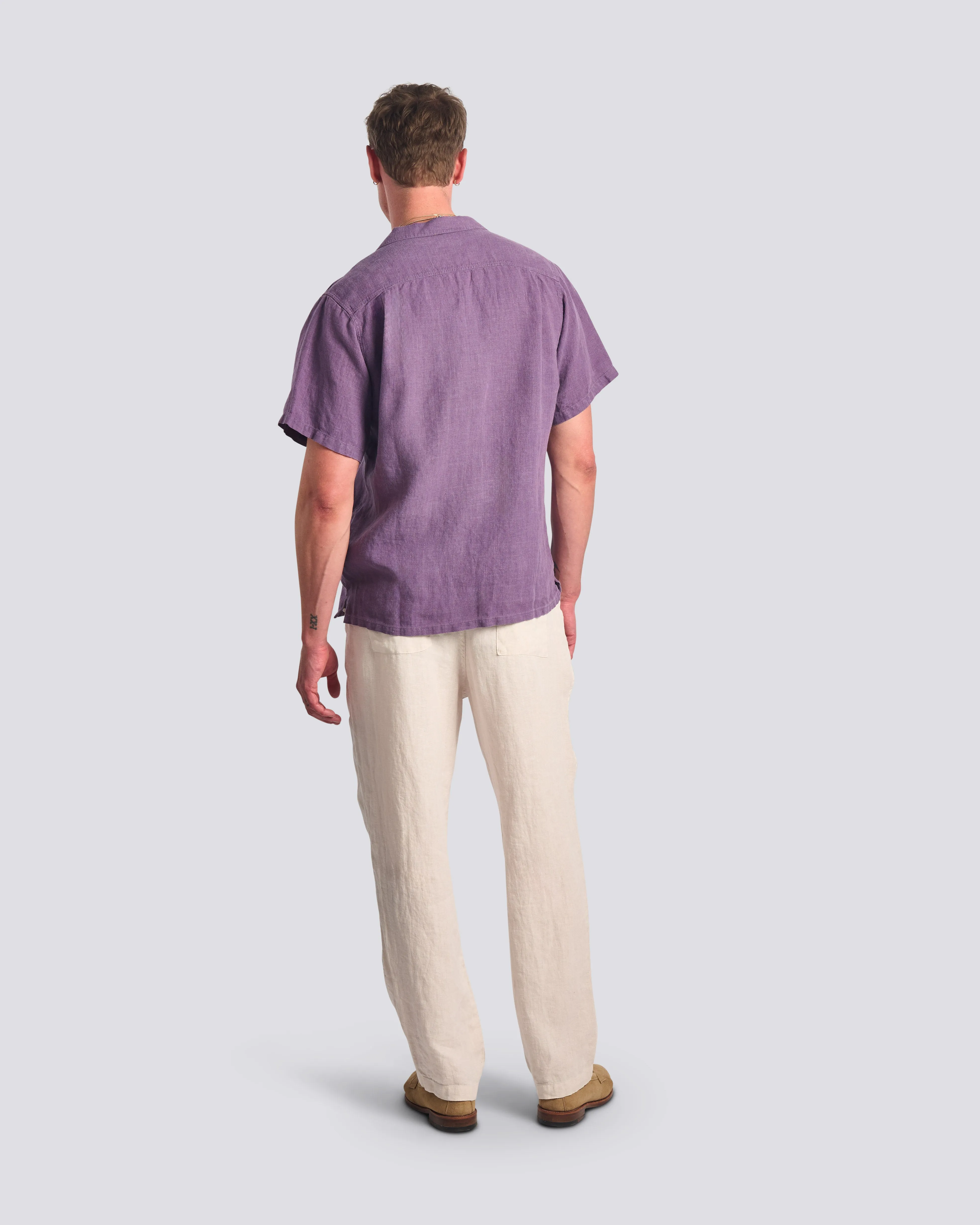 Grape Linen Camp Shirt sold by Bather product image thumbnail 3