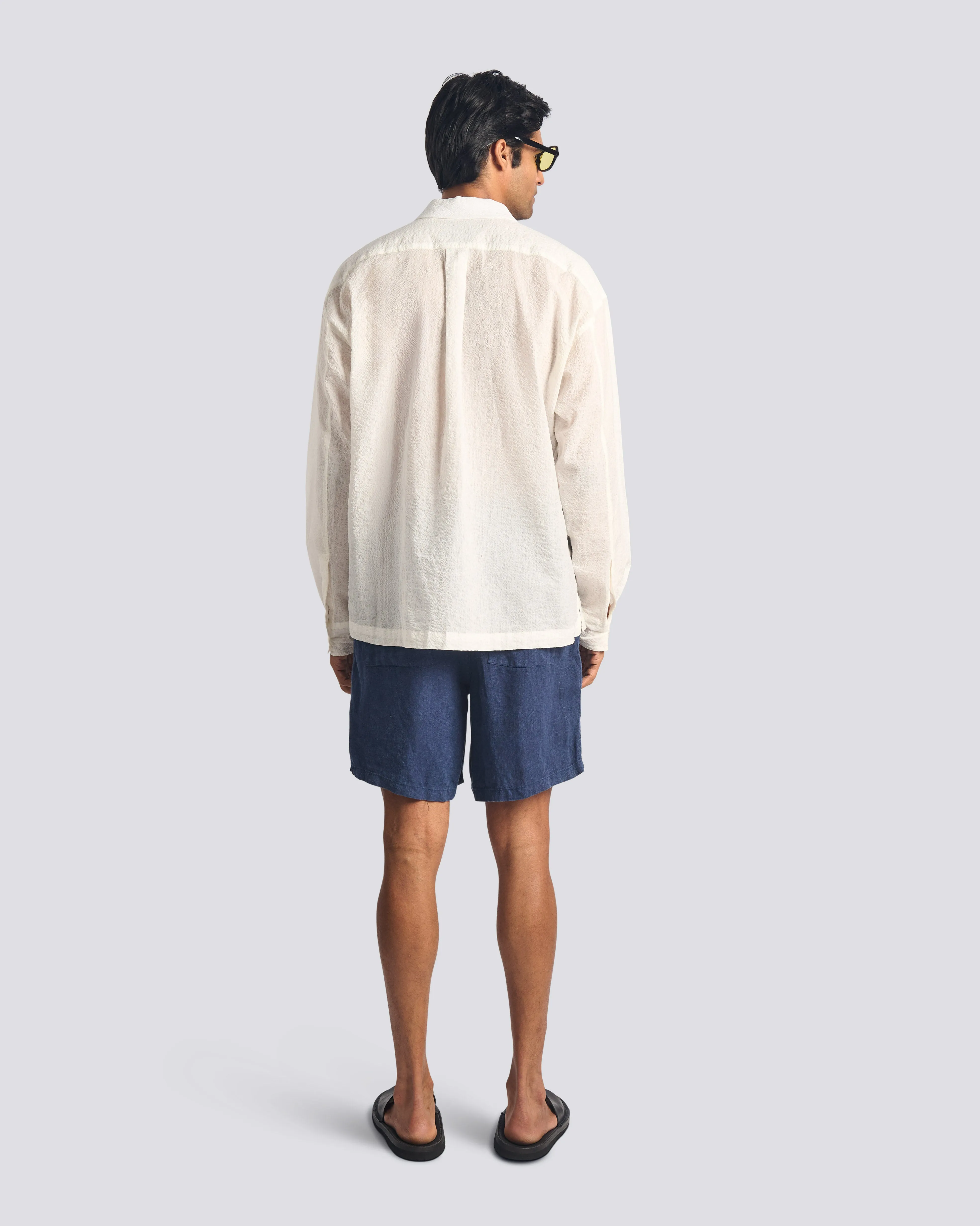 Navy Linen Leisure Short sold by Bather product image thumbnail 3