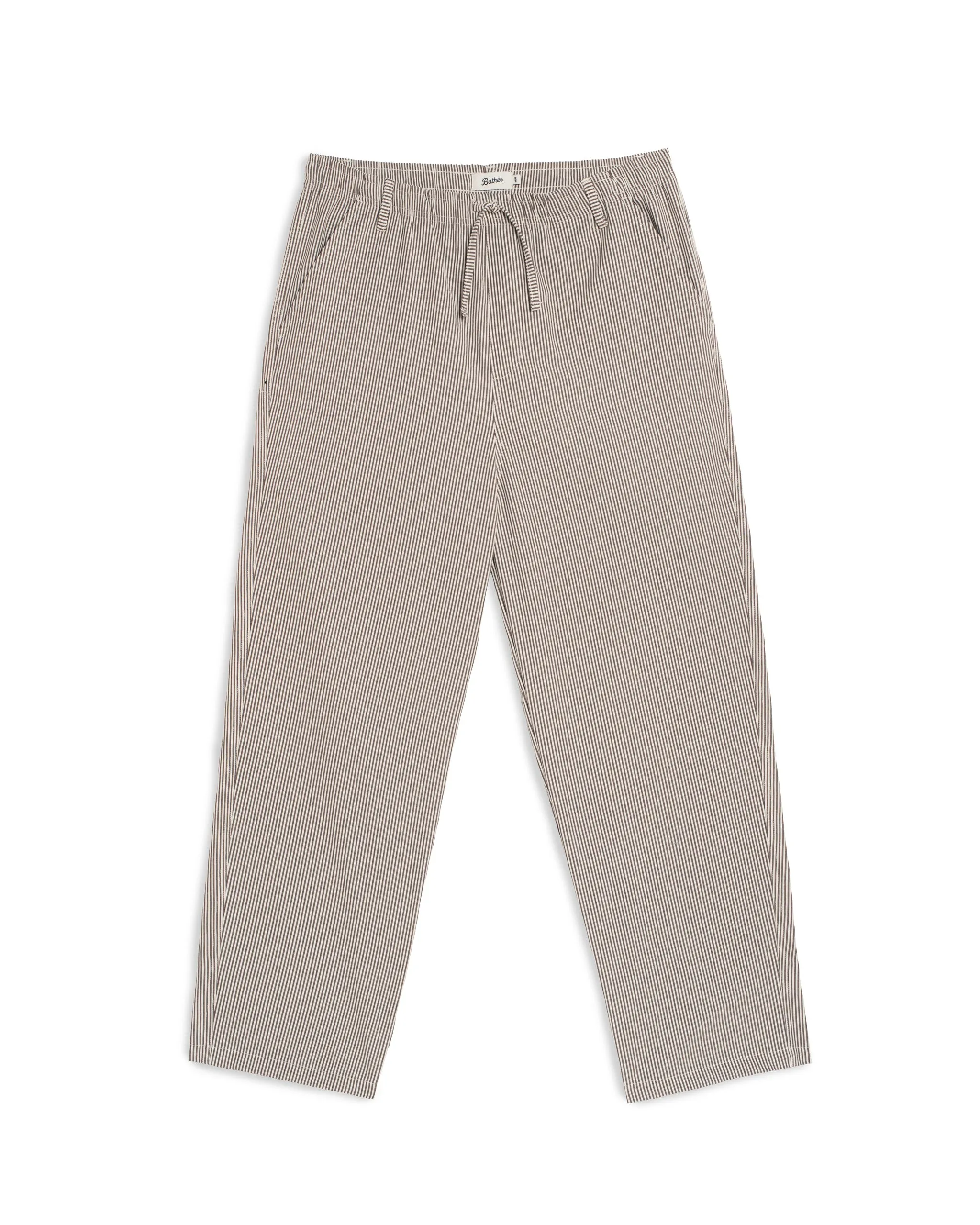 Espresso Pinstripe Leisure Pant sold by Bather