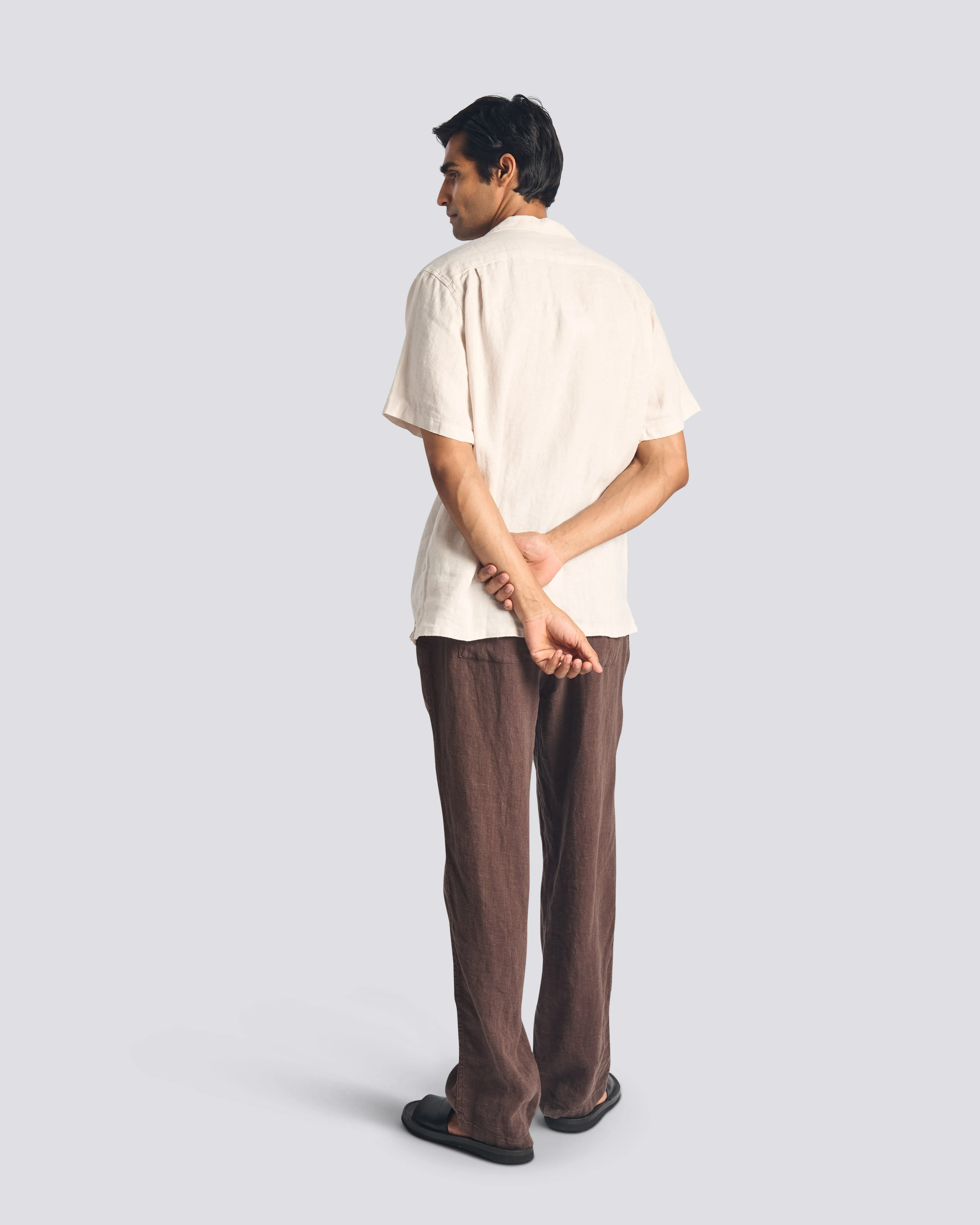 Espresso Linen Leisure Pant sold by Bather product image thumbnail 3