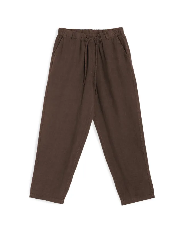 Espresso Linen Leisure Pant made by Bather