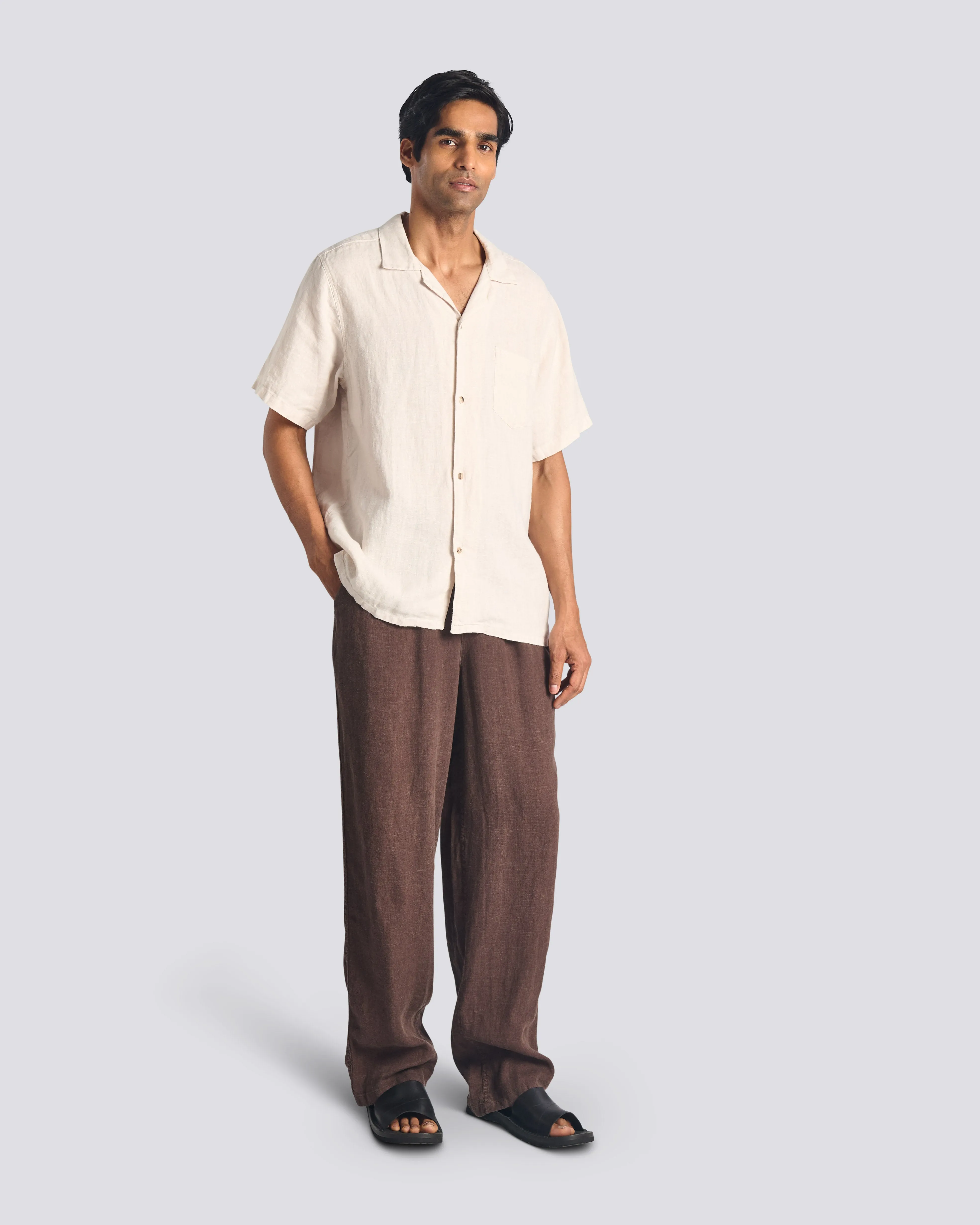 Espresso Linen Leisure Pant sold by Bather product image thumbnail 2