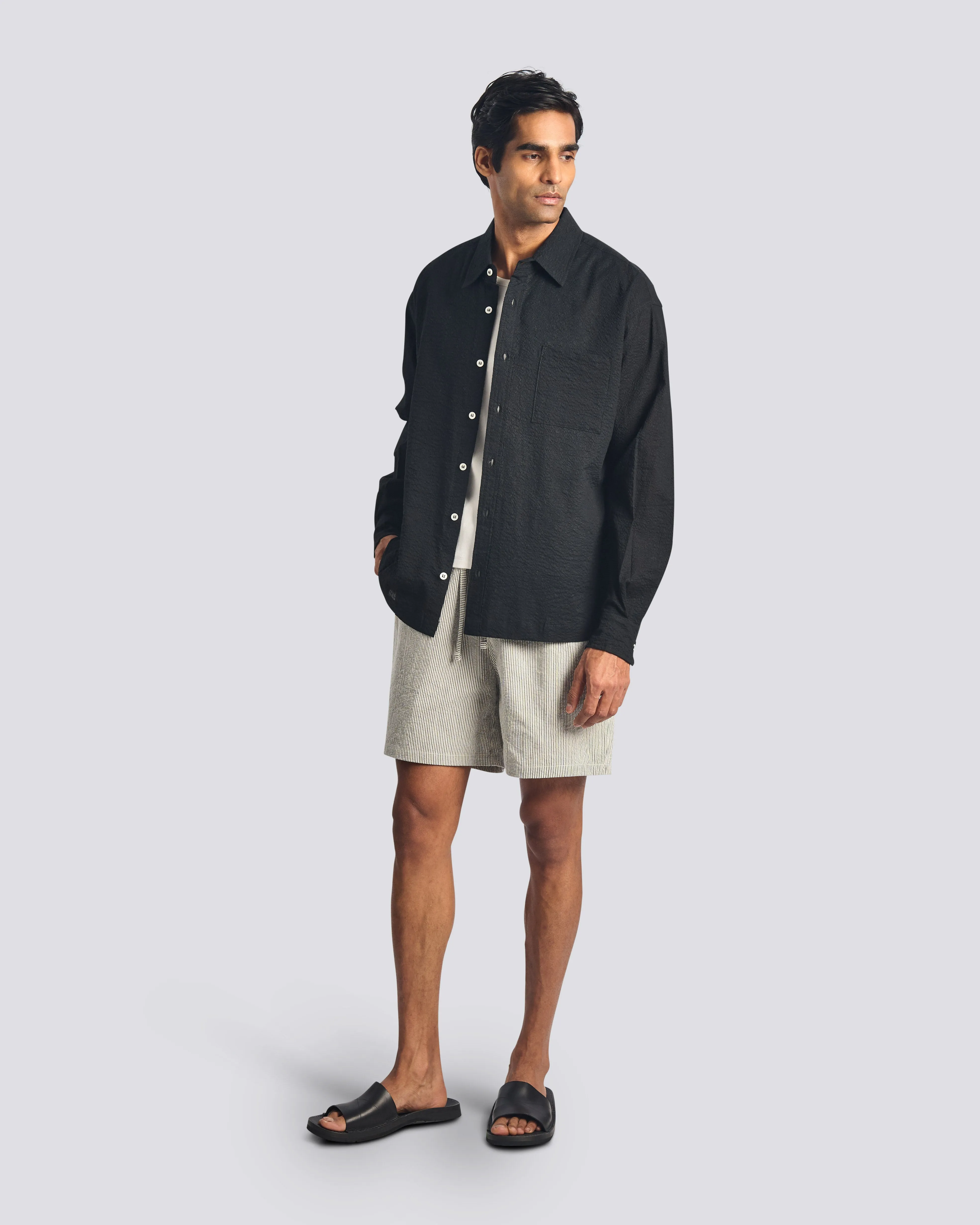 Black Ripple Leisure Shirt sold by Bather product image thumbnail 2