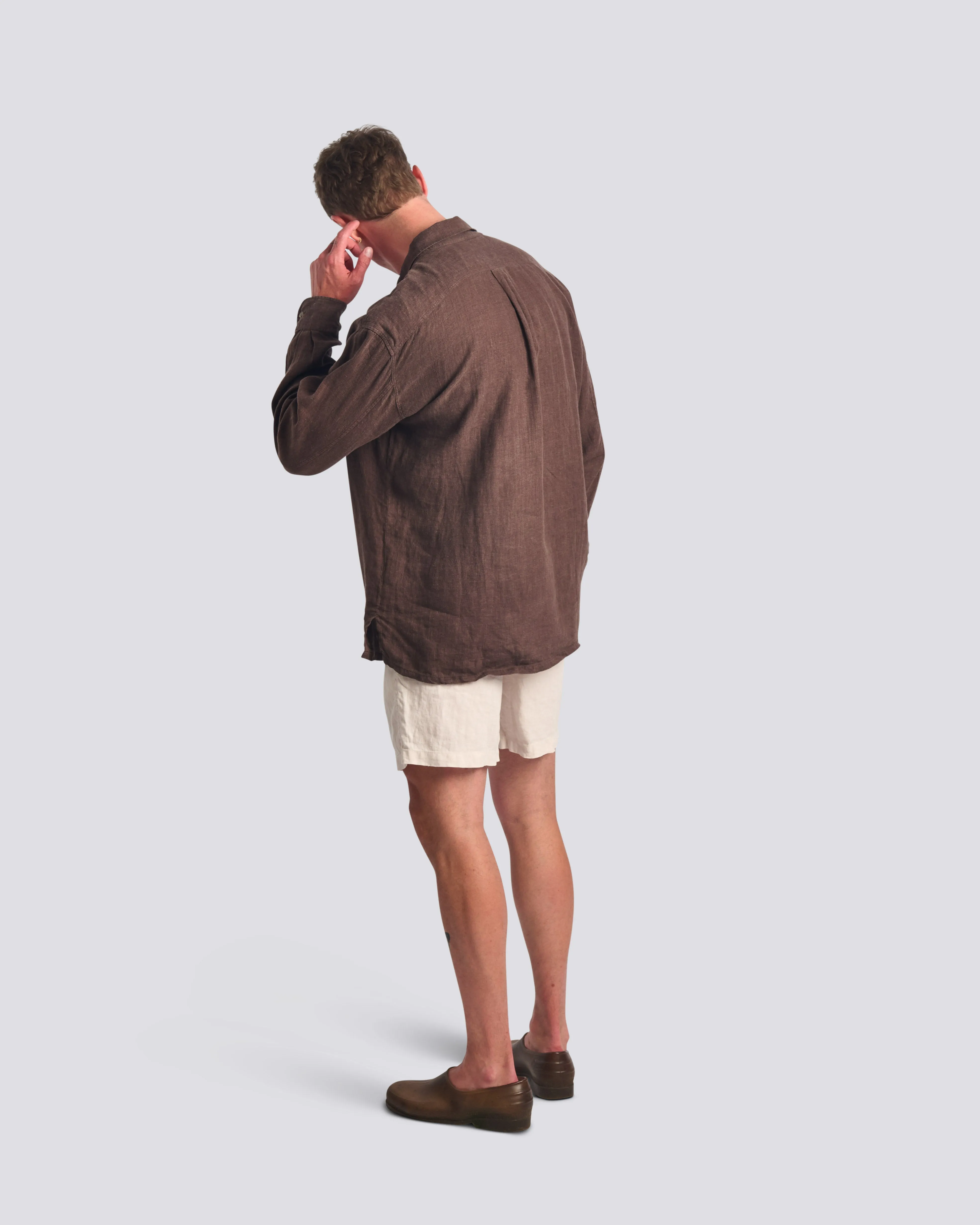 Espresso Linen Leisure Shirt sold by Bather product image thumbnail 3