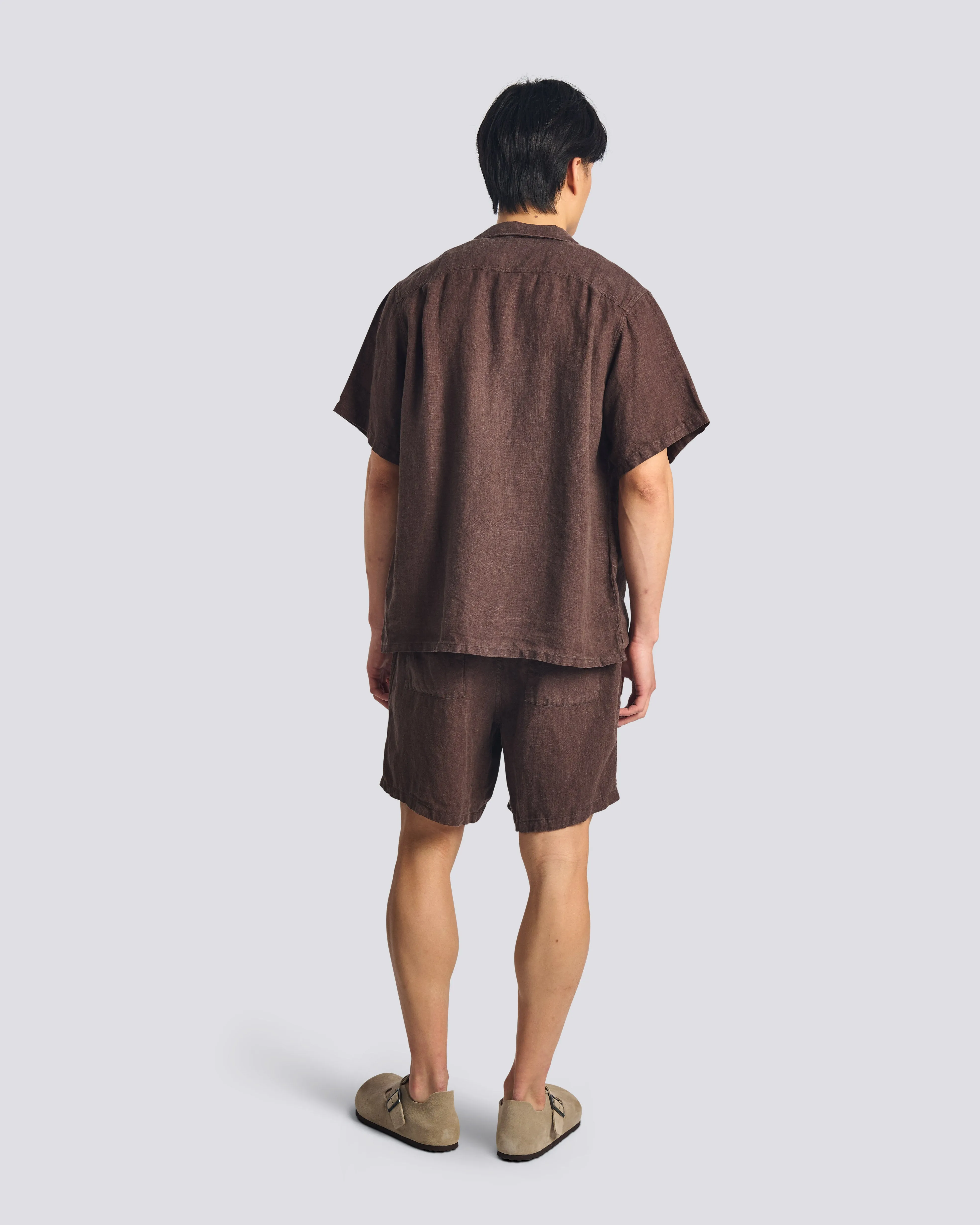 Espresso Linen Leisure Short sold by Bather product image thumbnail 3
