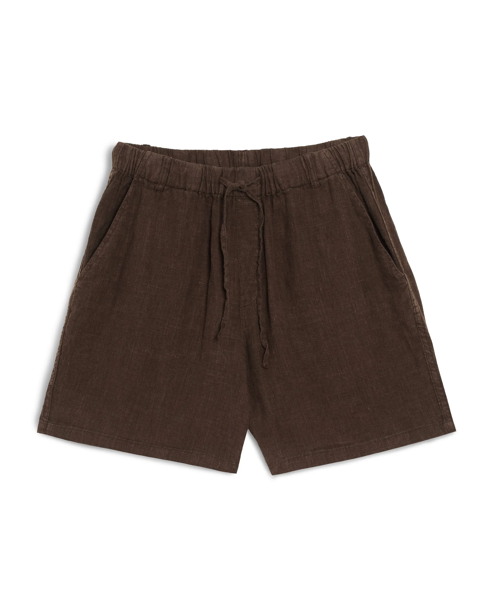 Espresso Linen Leisure Short sold by Bather