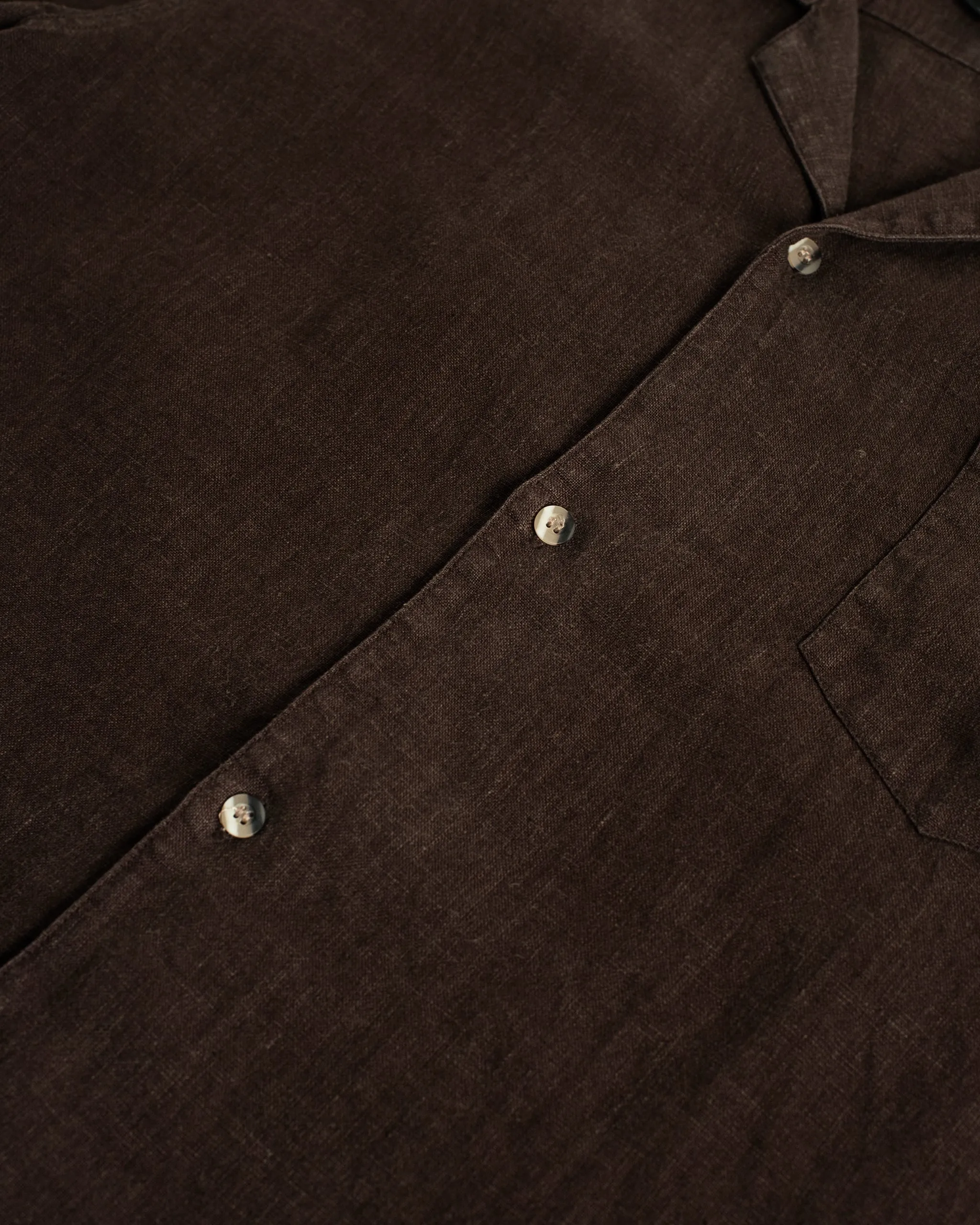 Espresso Linen Camp Shirt sold by Bather product image thumbnail 4