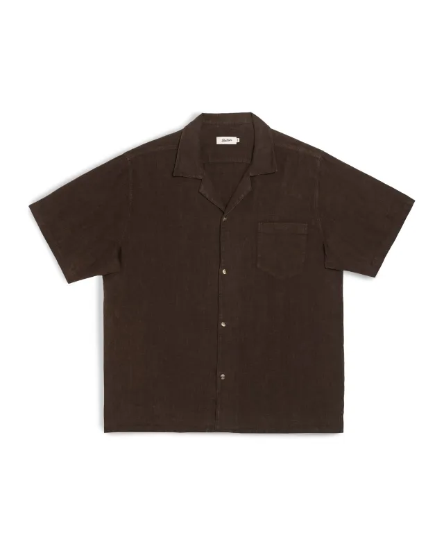 Espresso Linen Camp Shirt made by Bather