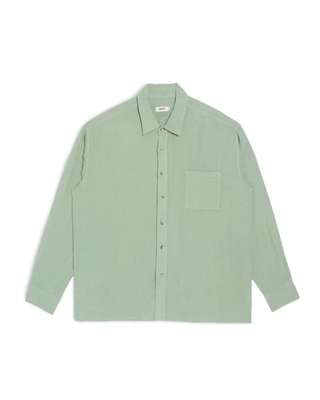 Sage Linen Leisure Shirt made by Bather