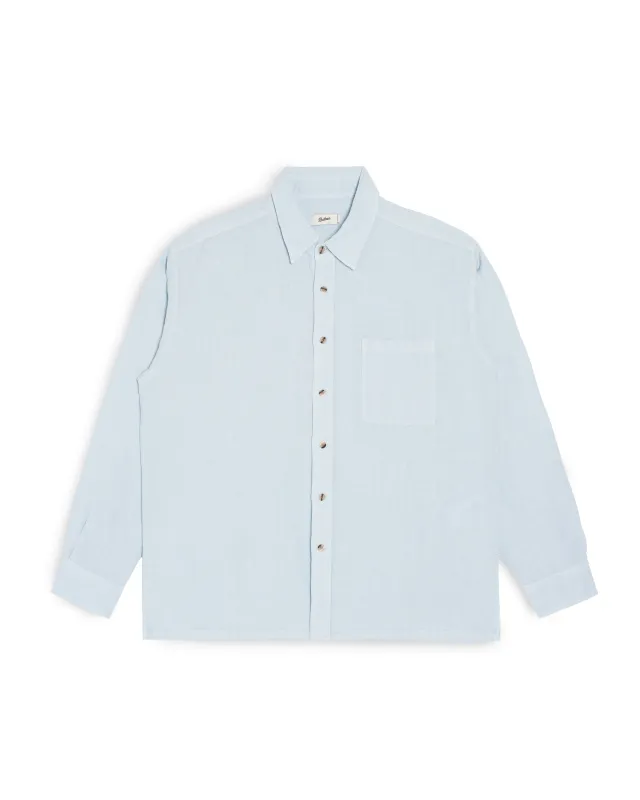 Sky Linen Leisure Shirt made by Bather