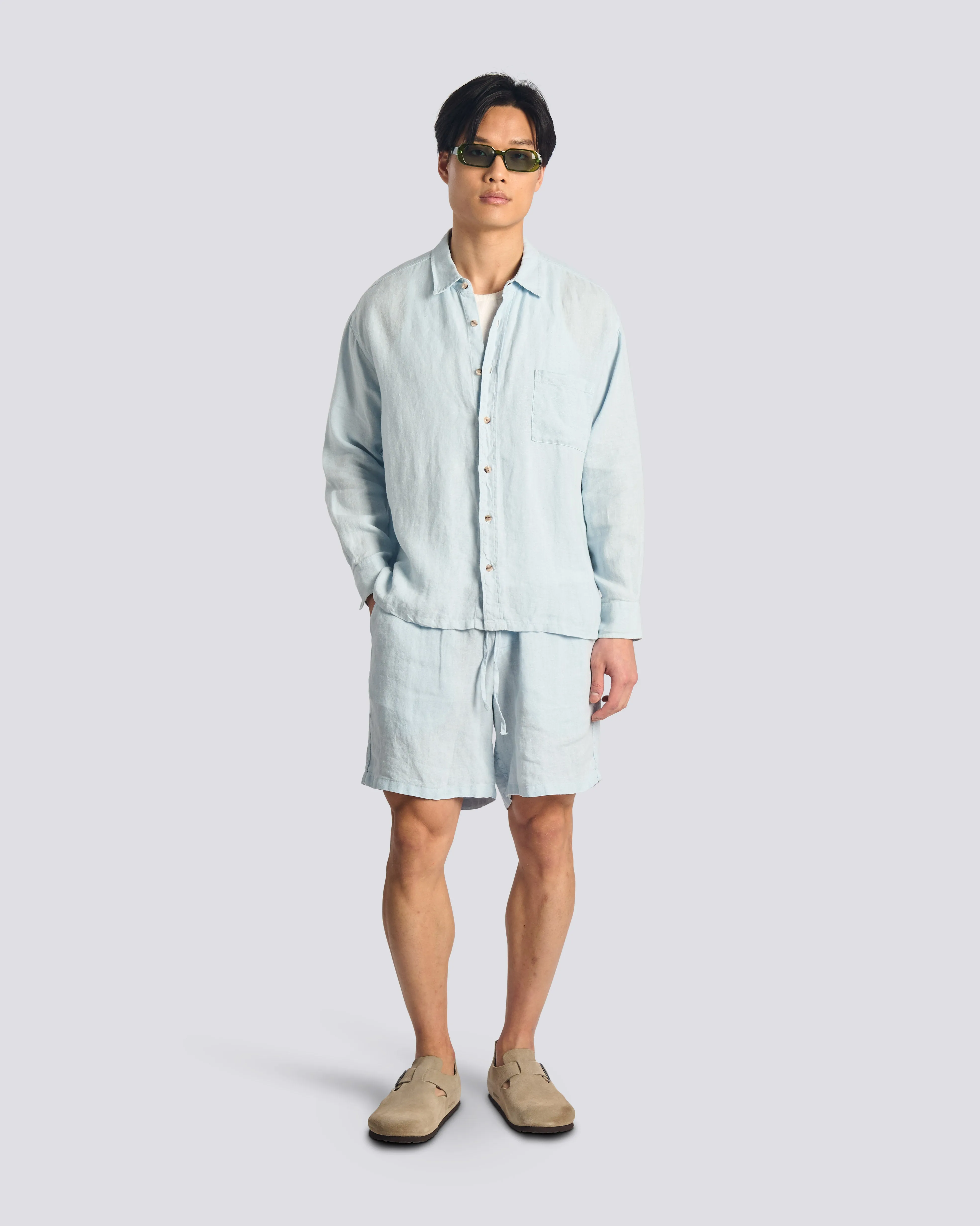 Sky Linen Leisure Shirt sold by Bather product image thumbnail 2
