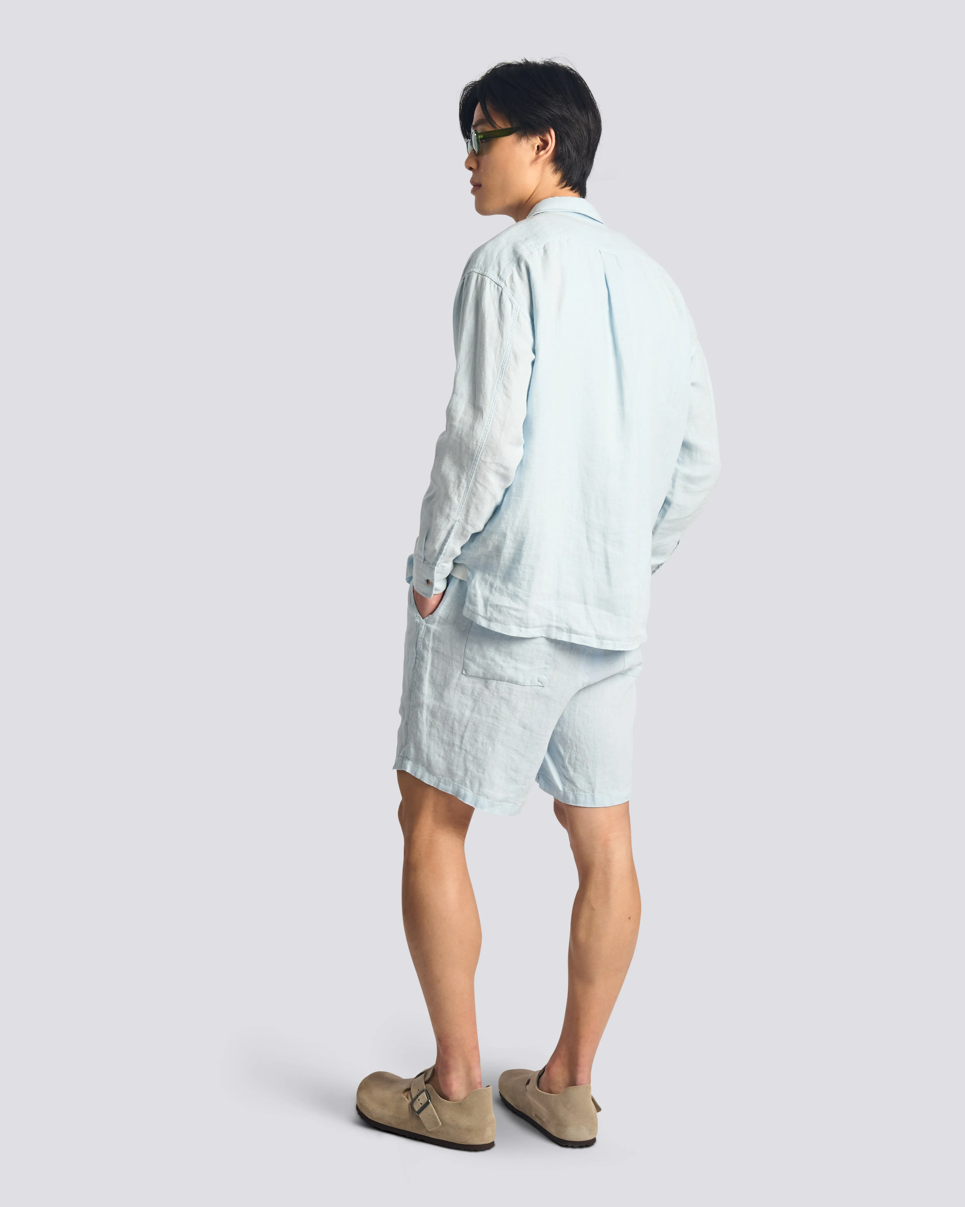 Sky Linen Leisure Shirt sold by Bather product image thumbnail 3